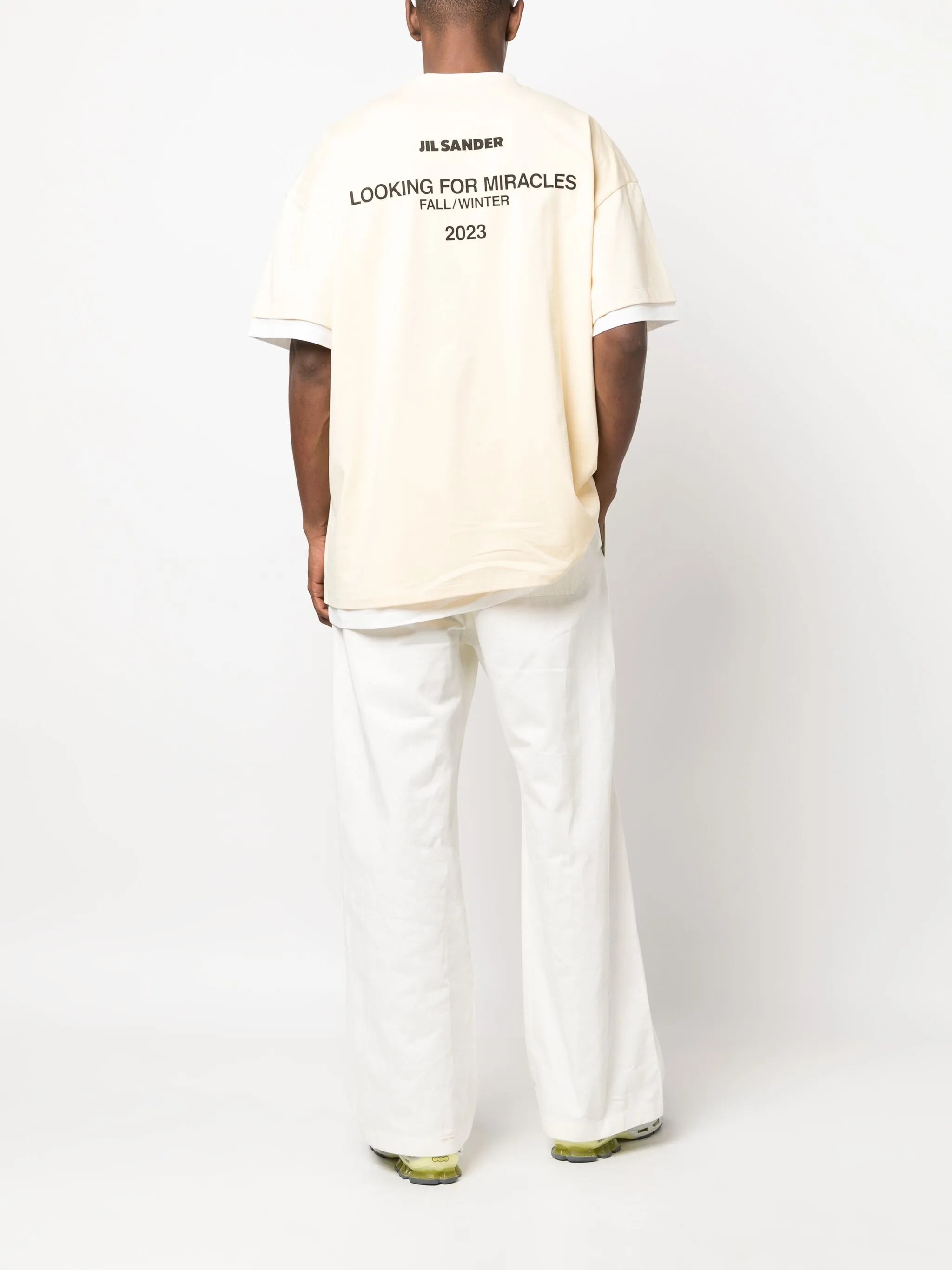 logo-print two-tone T-shirt