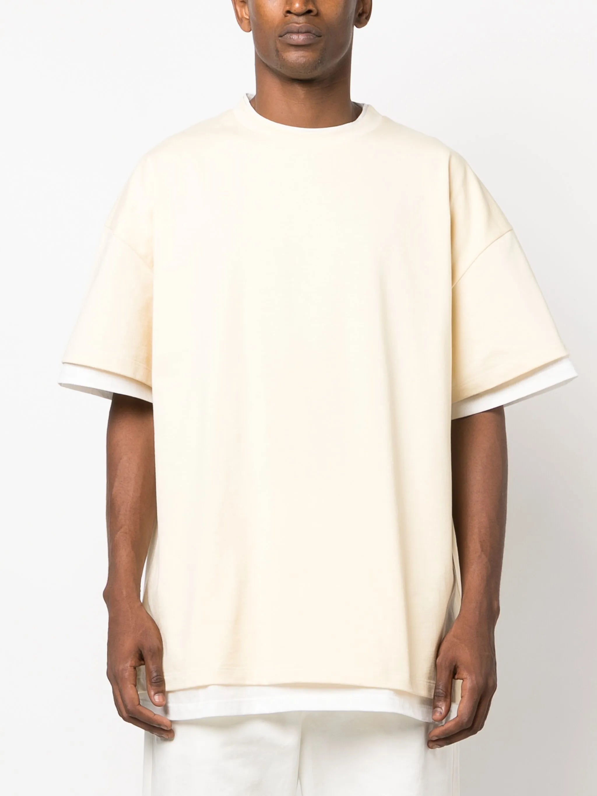 logo-print two-tone T-shirt
