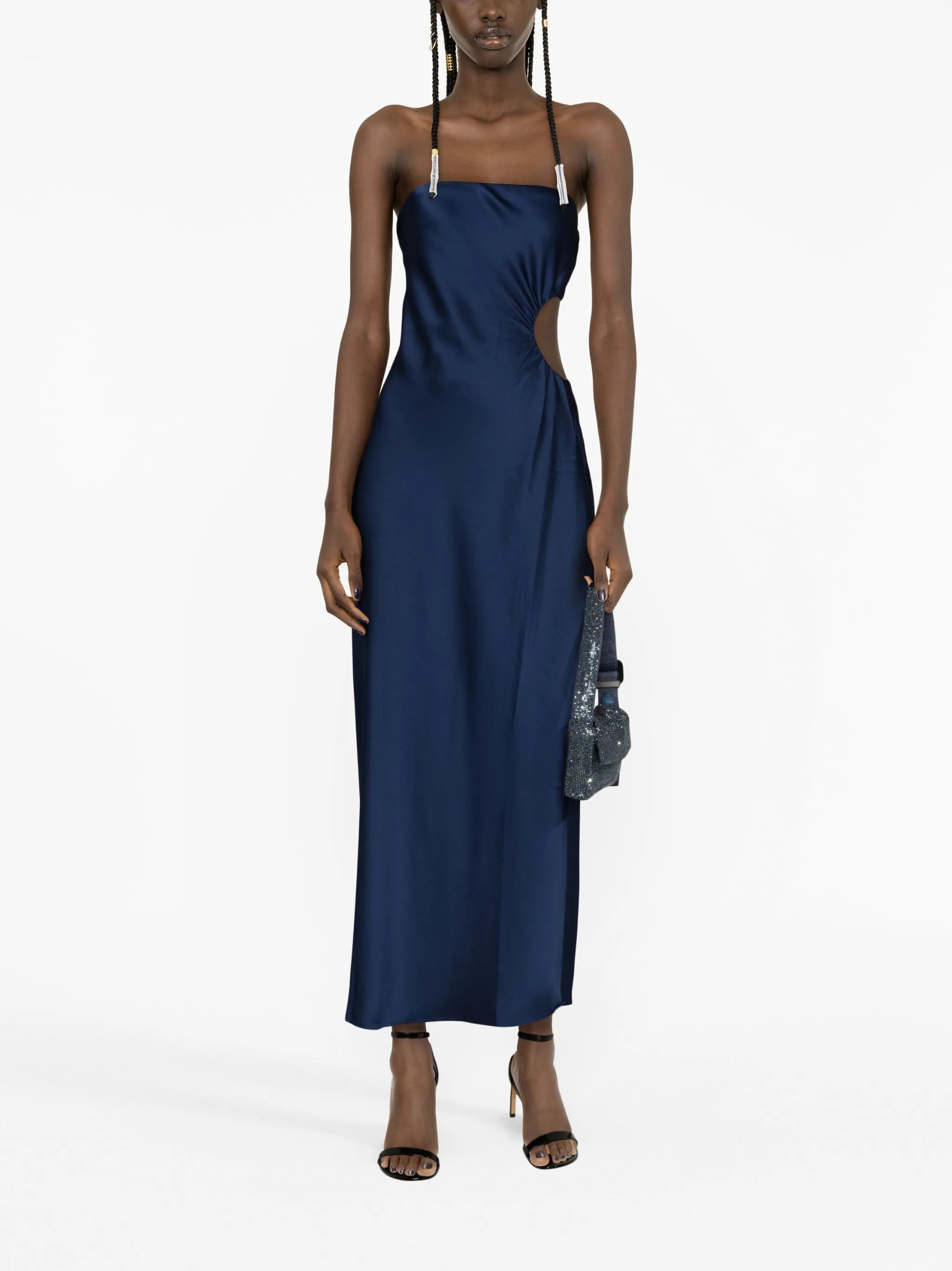 Nevaeh strapless satin midi dress
