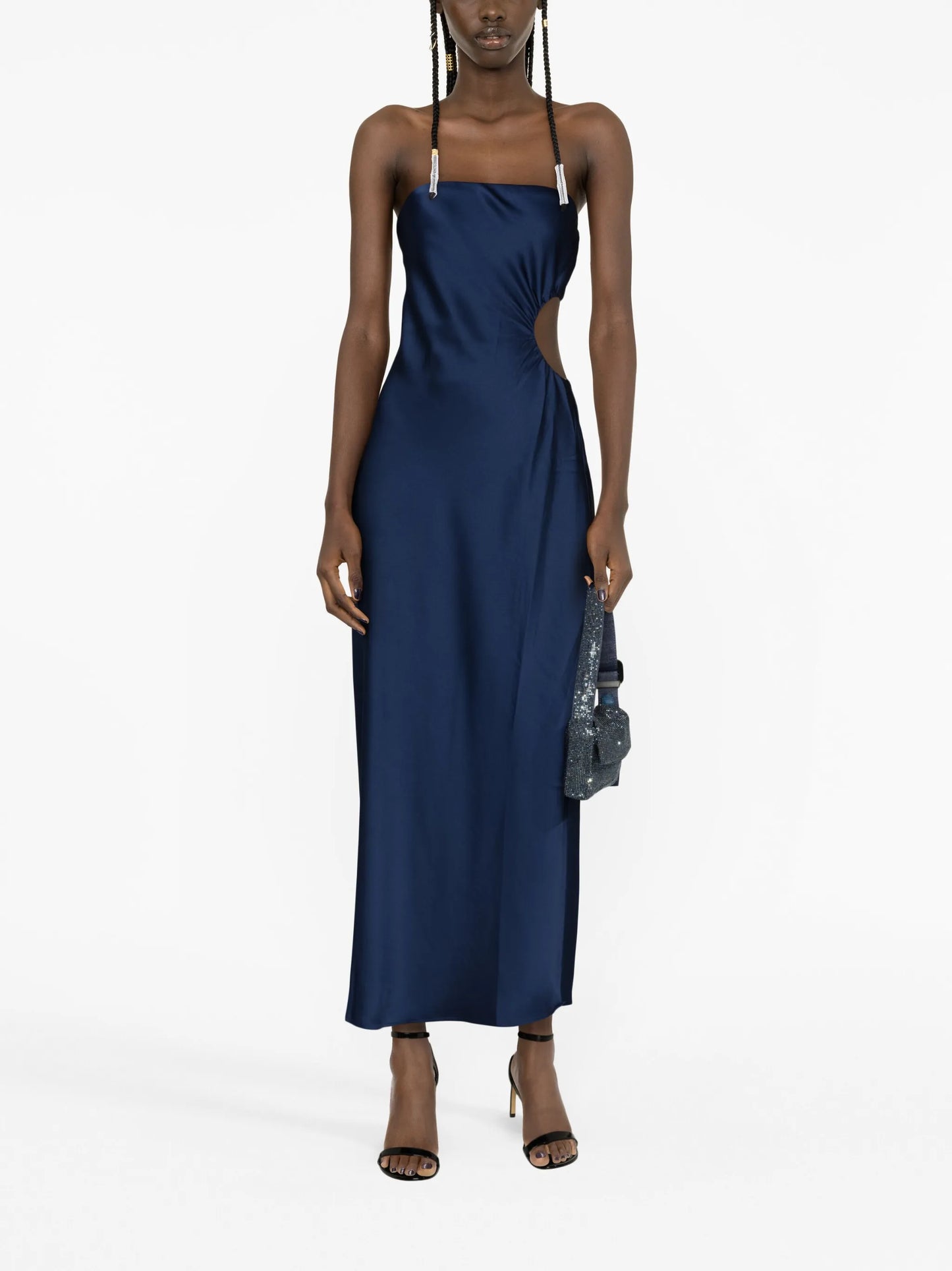 Nevaeh strapless satin midi dress