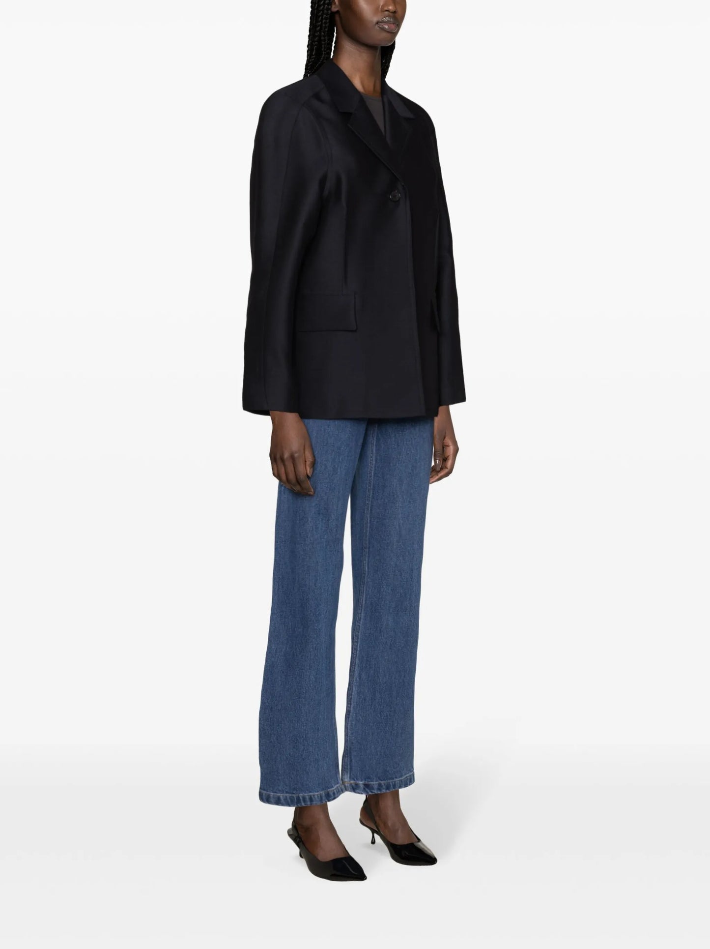dart-detailing single-breasted blazer