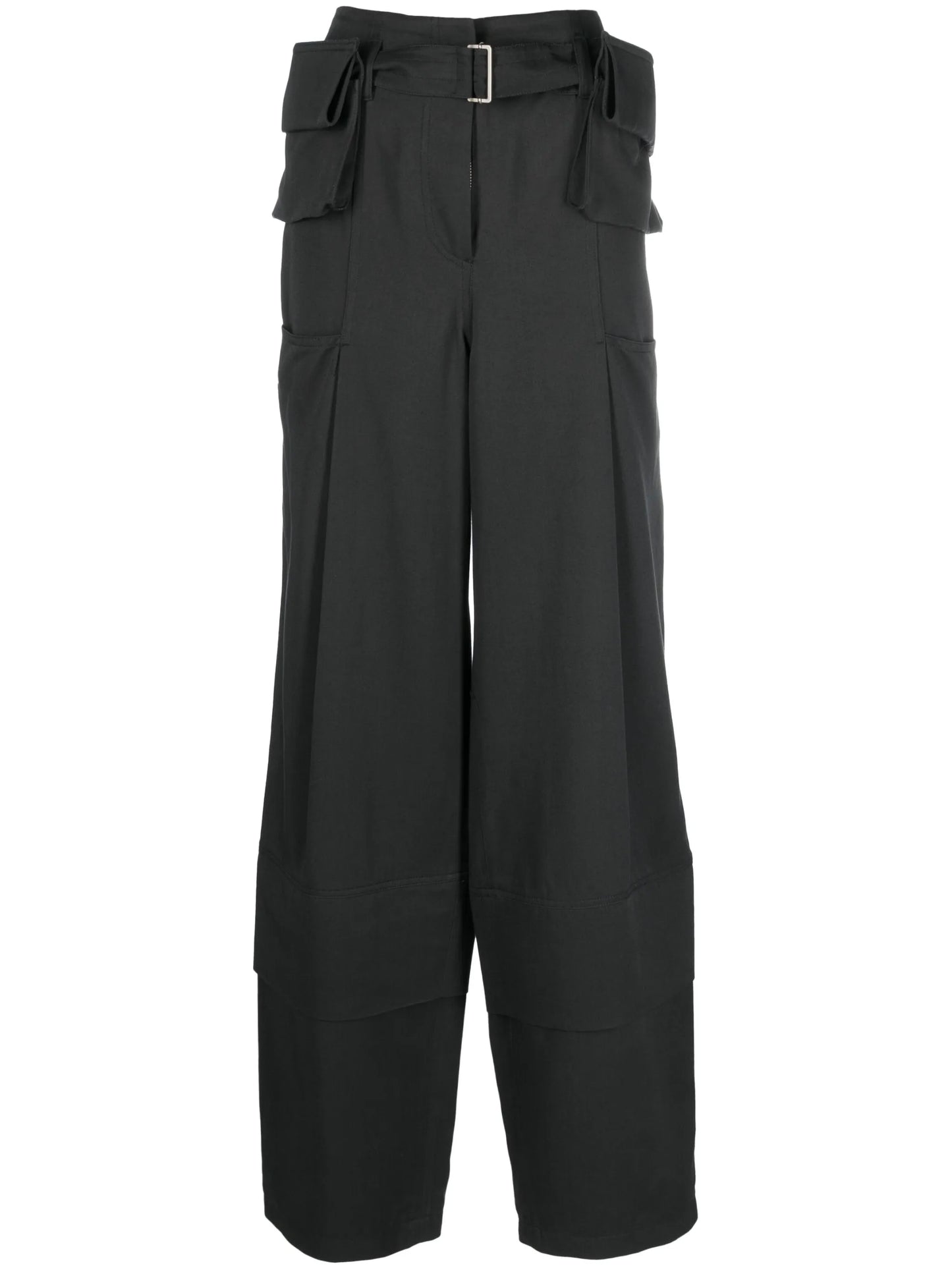 double-belted pocket trousers