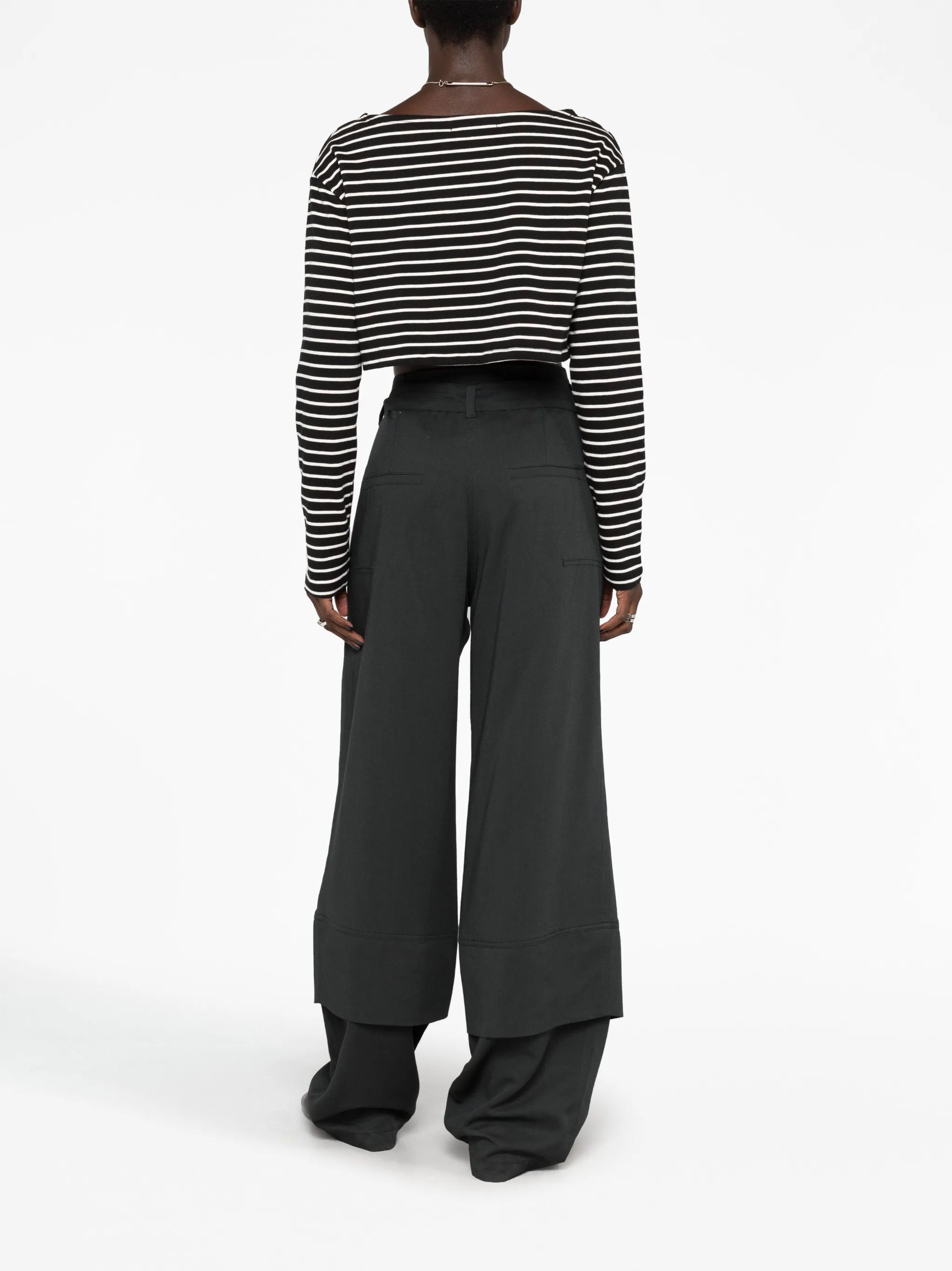 double-belted pocket trousers