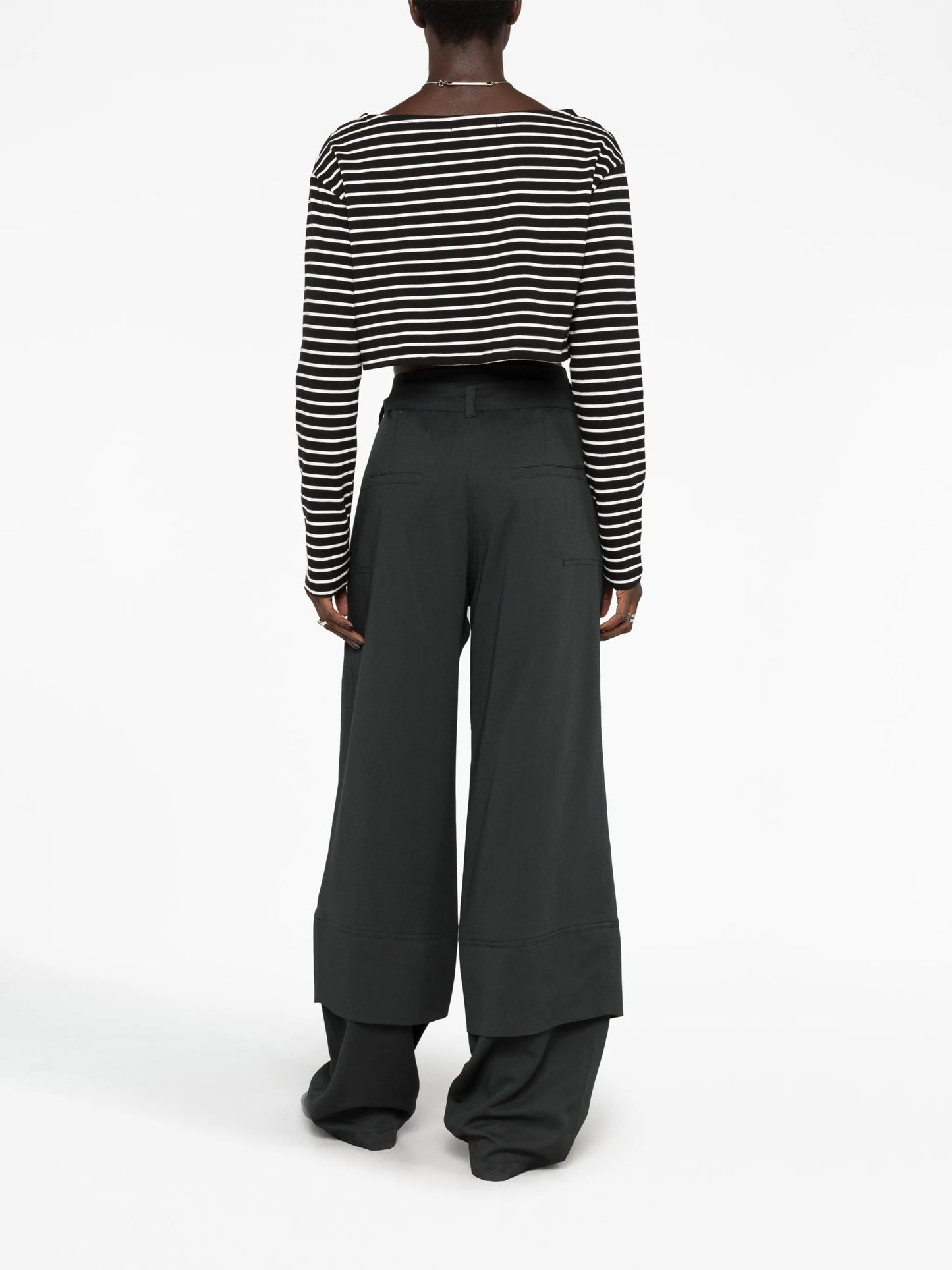 double-belted pocket trousers