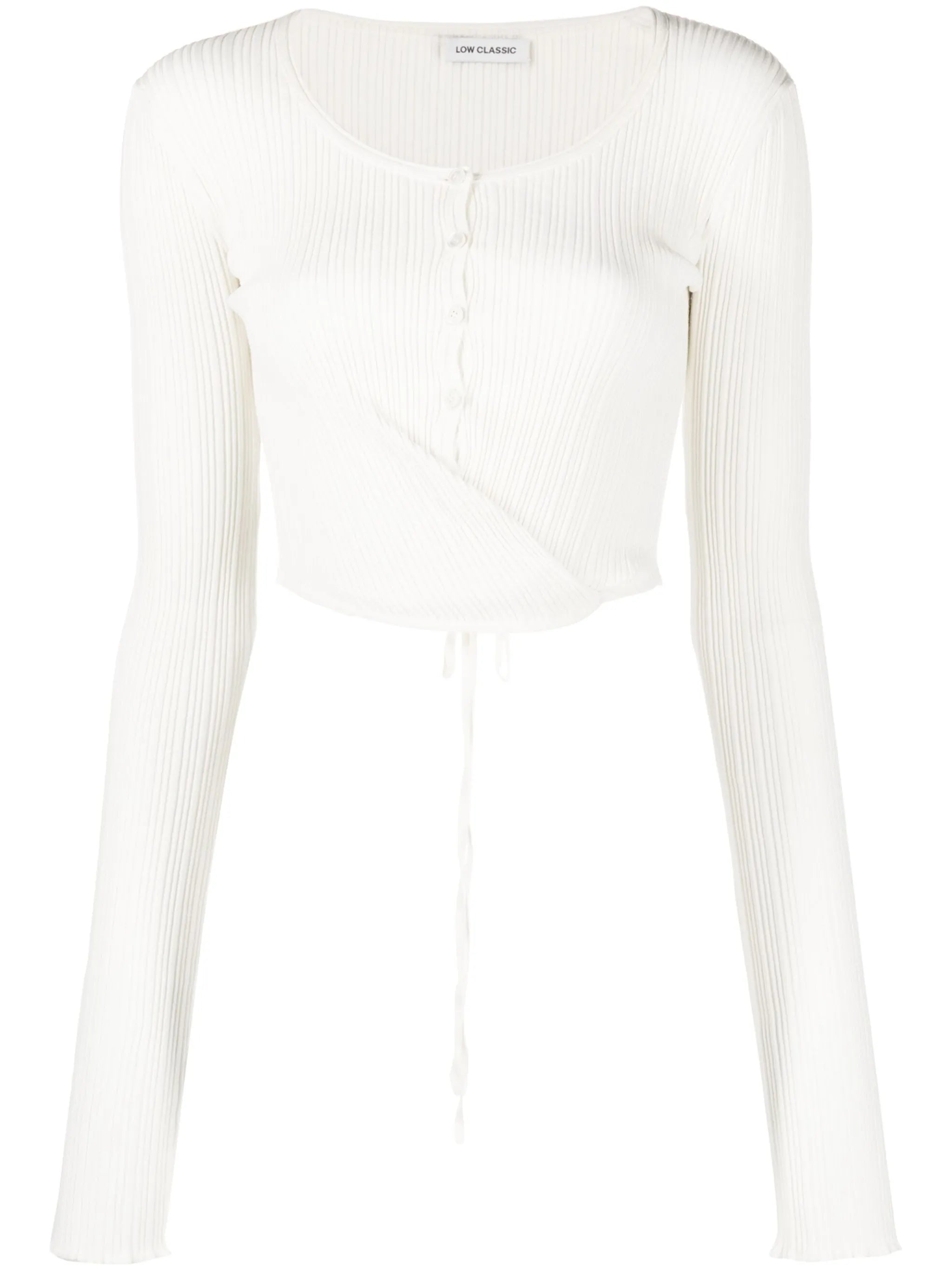 ribbed-knit cropped cardigan