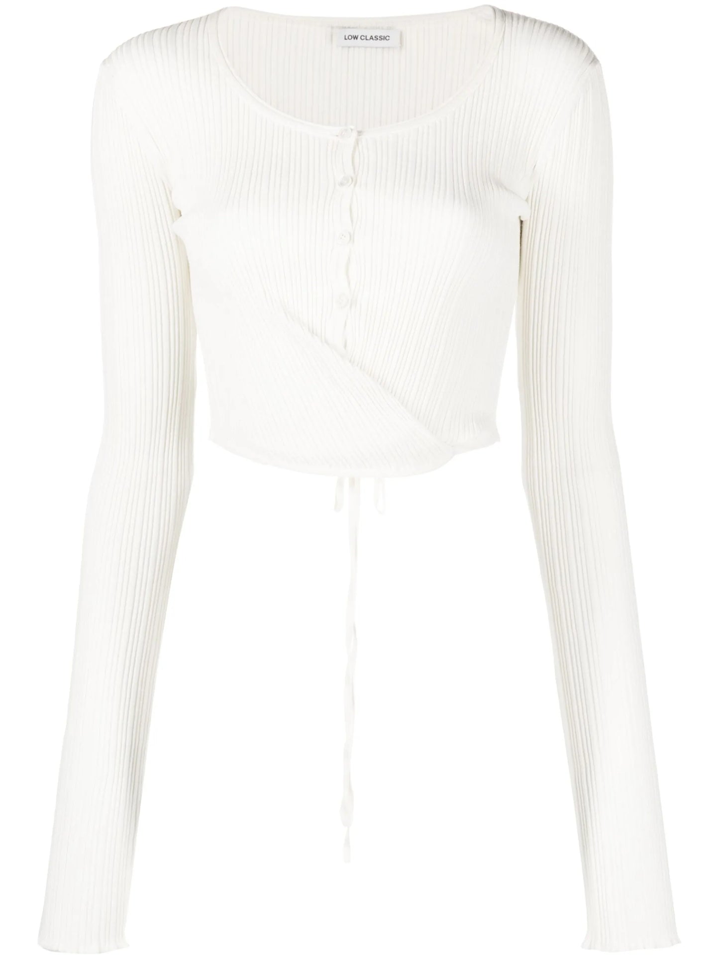 ribbed-knit cropped cardigan