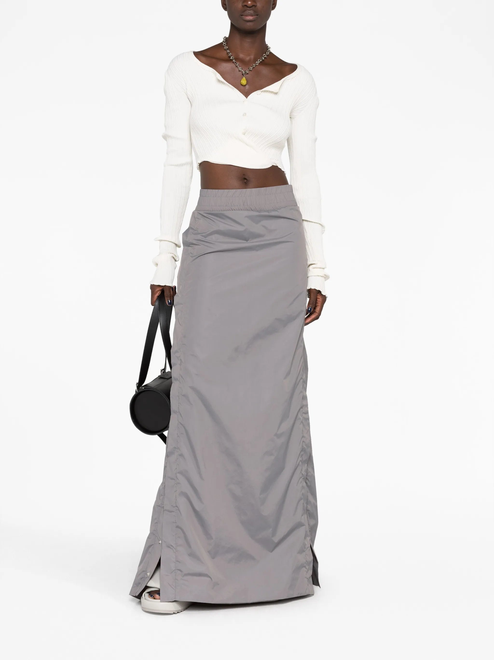 ribbed-knit cropped cardigan