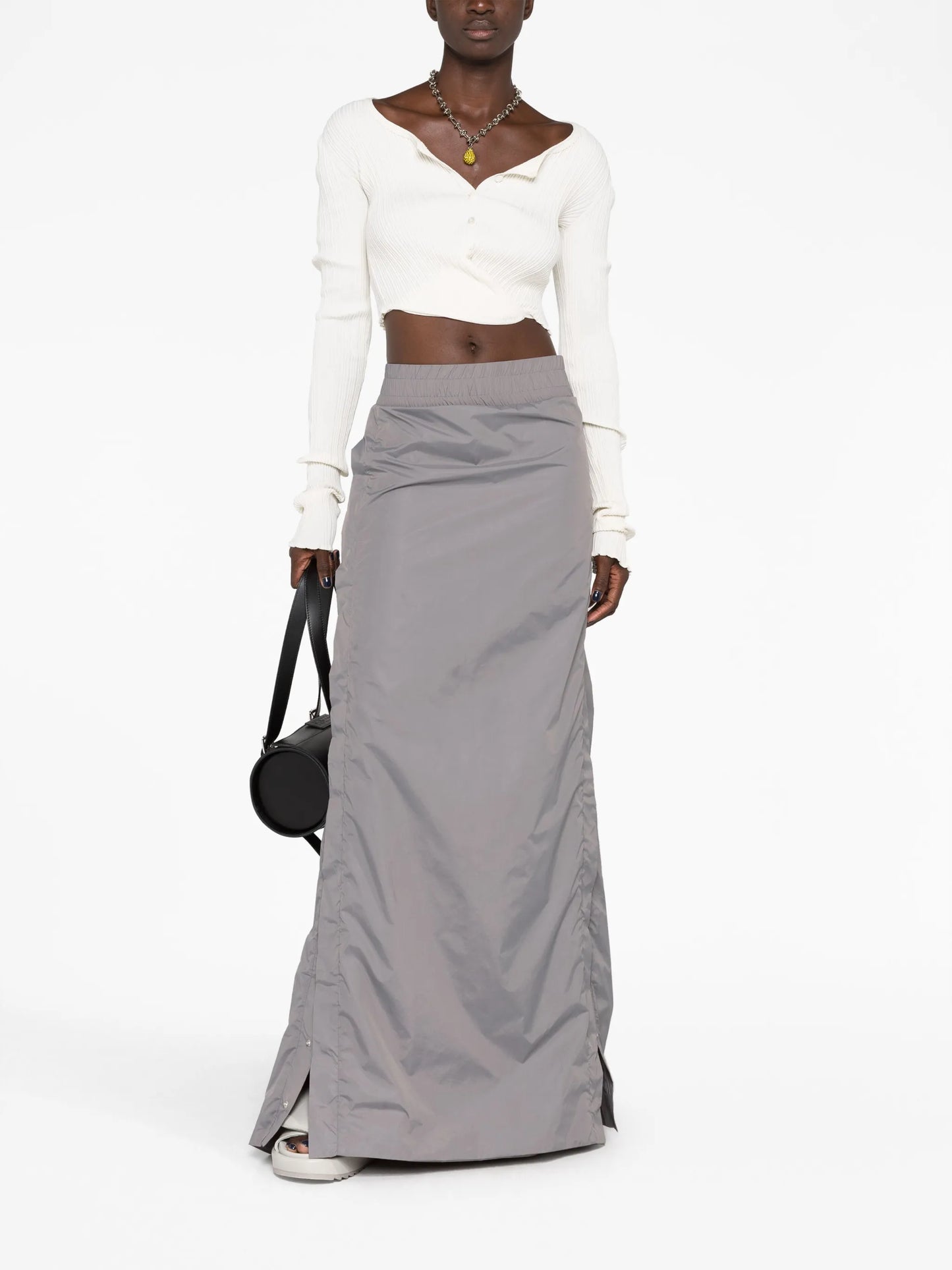 ribbed-knit cropped cardigan