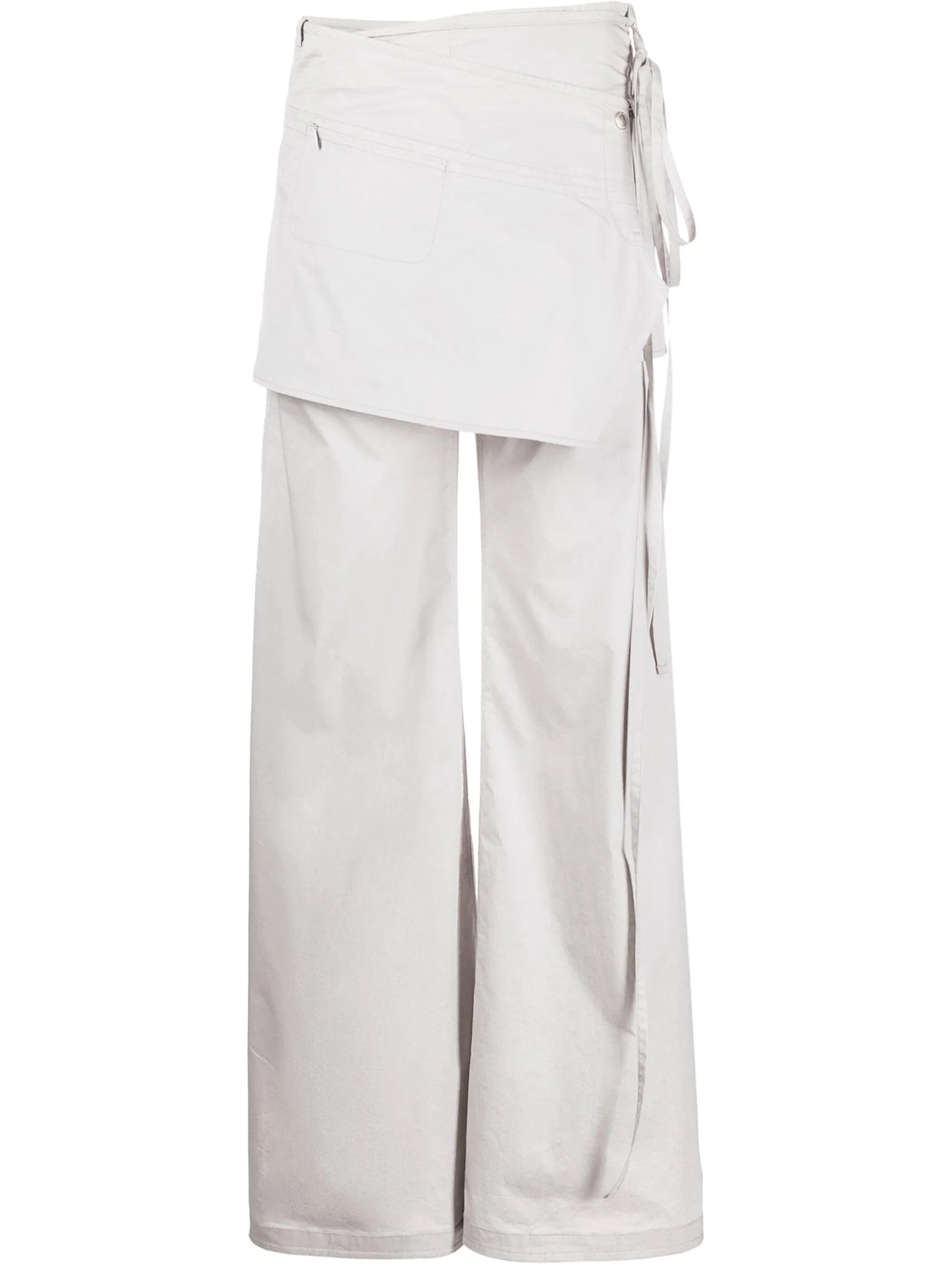 layered wide-leg skirt trousers
