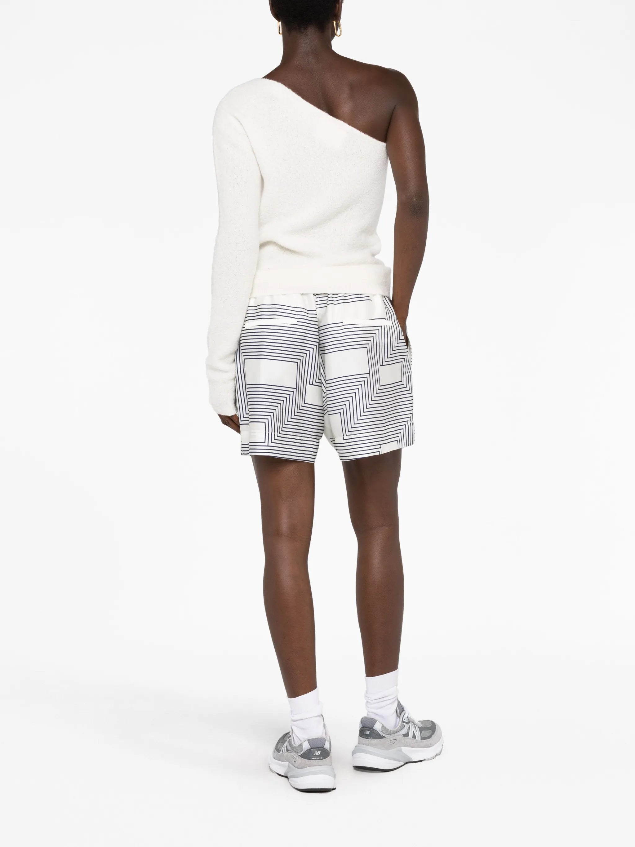 striped satin shorts
