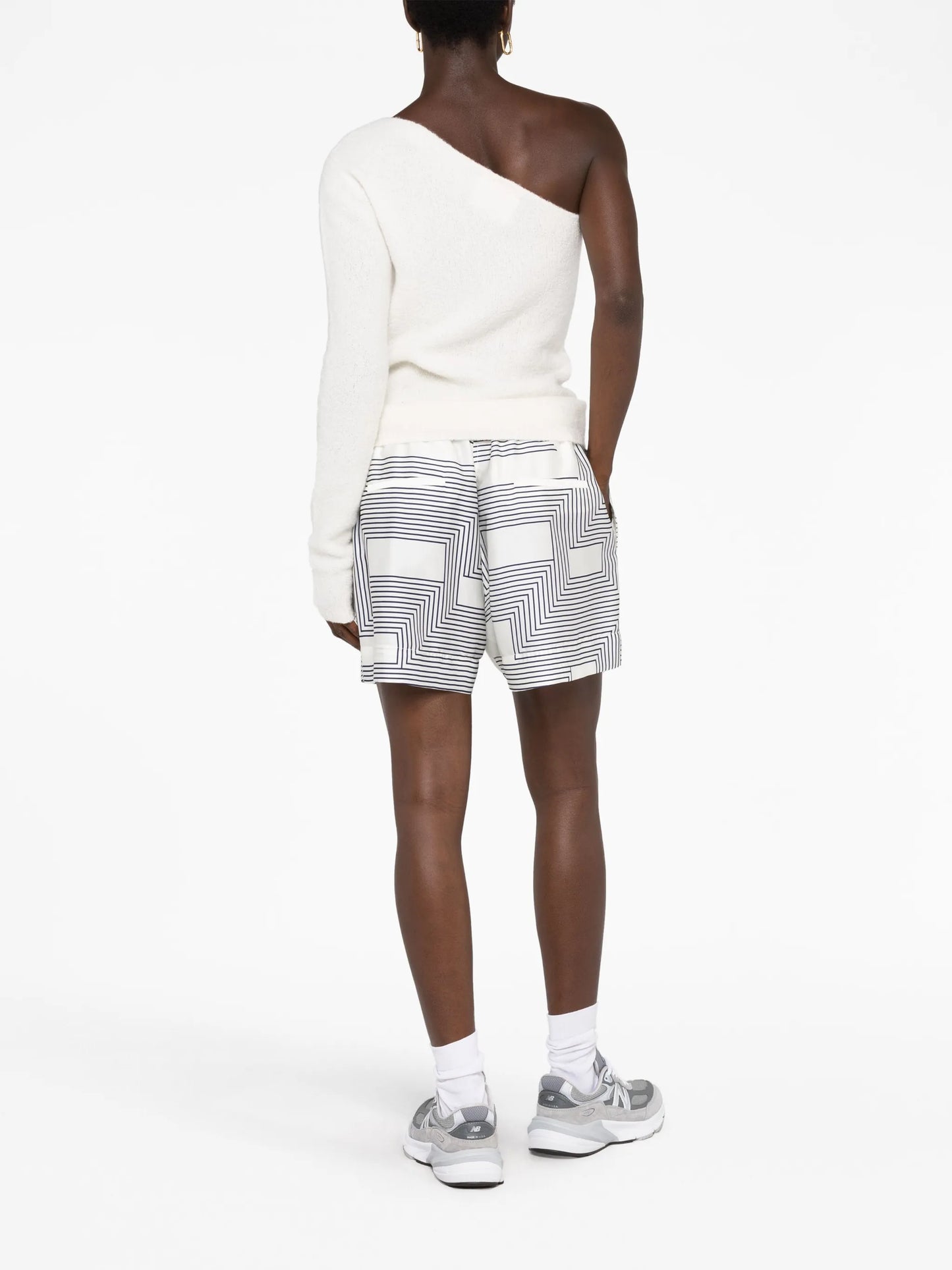 striped satin shorts
