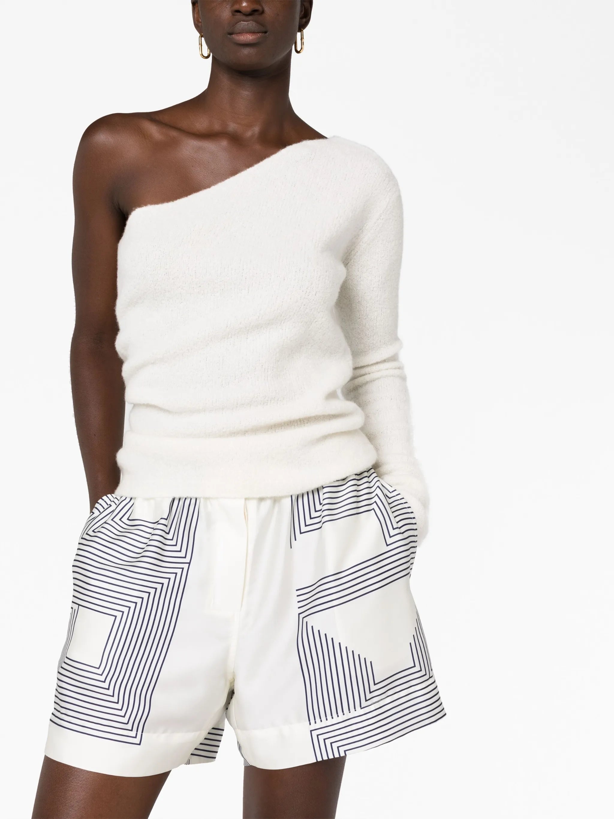 striped satin shorts