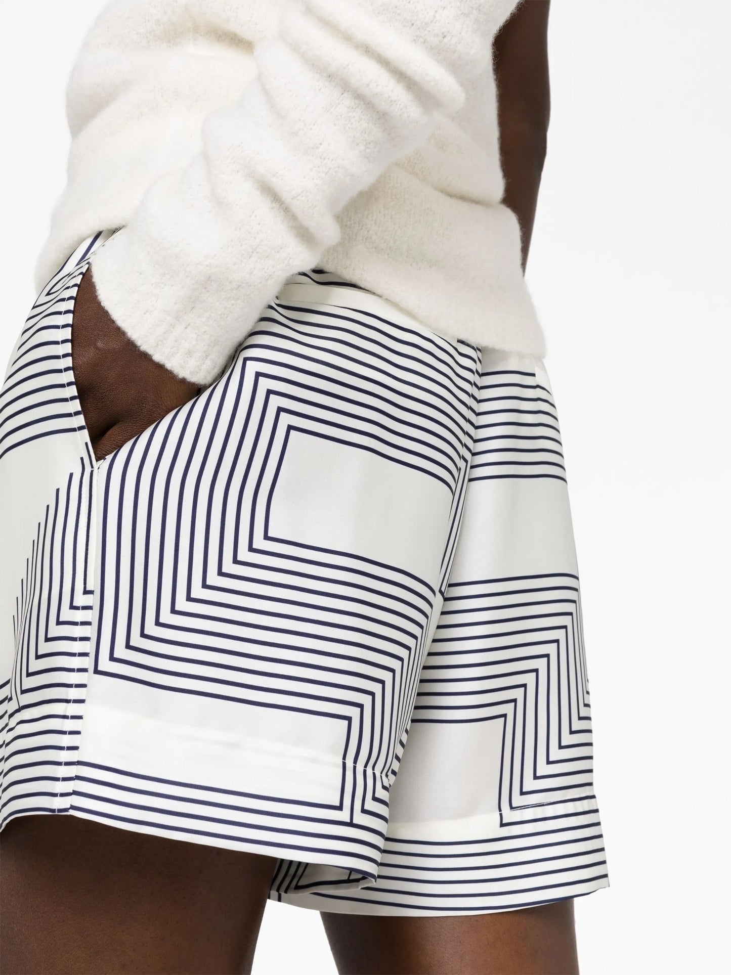 striped satin shorts