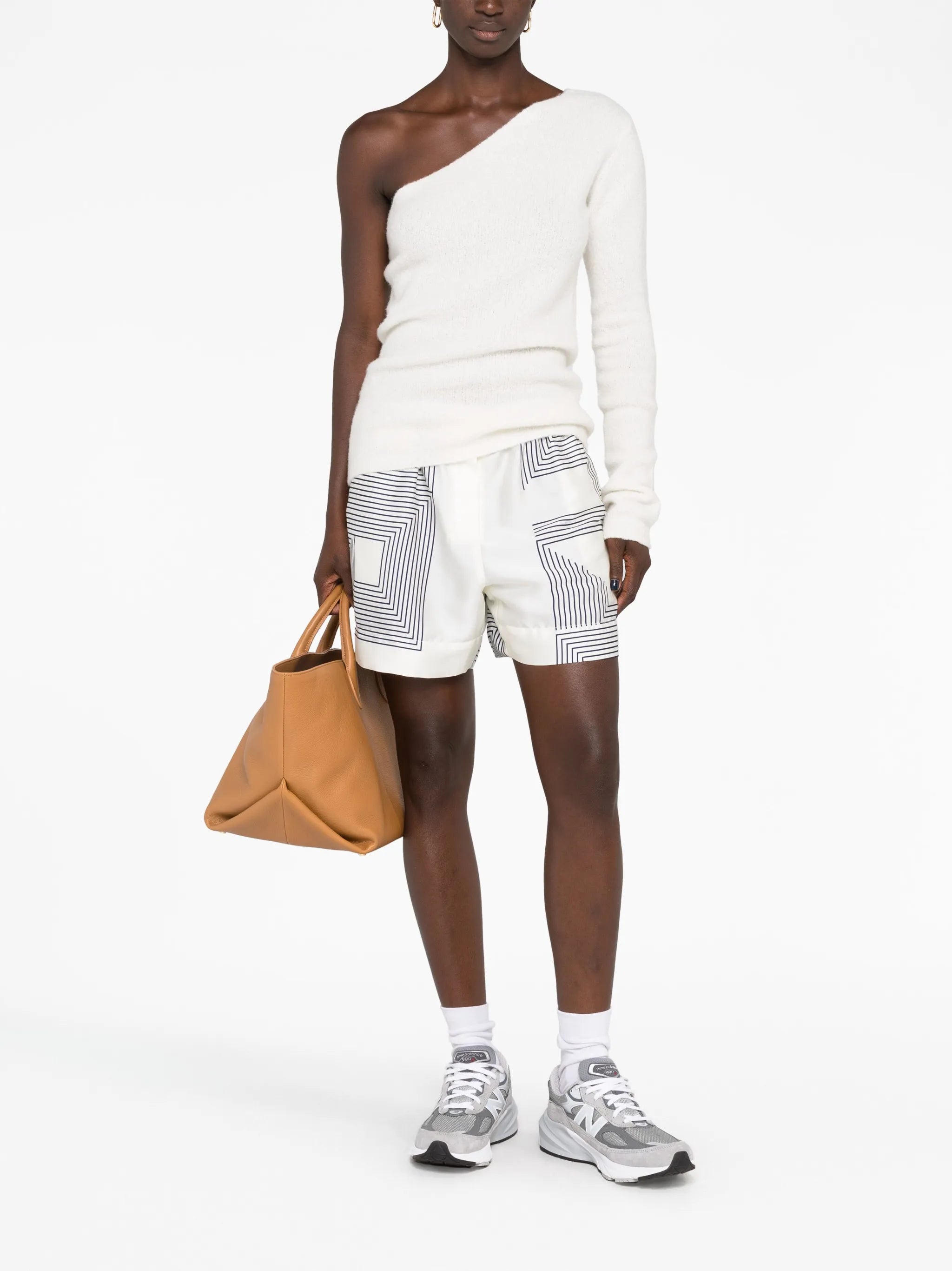 striped satin shorts