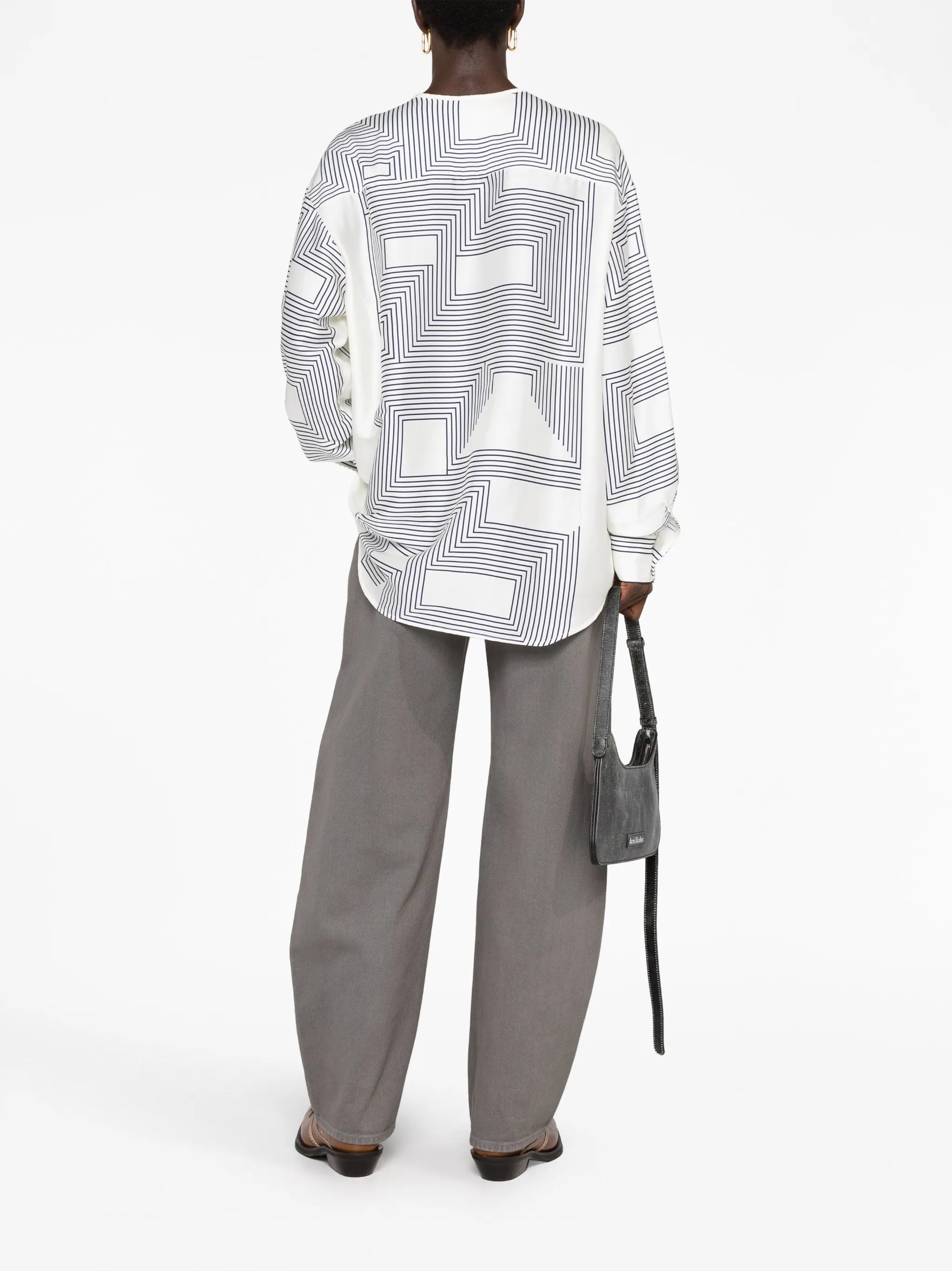 striped satin shirt
