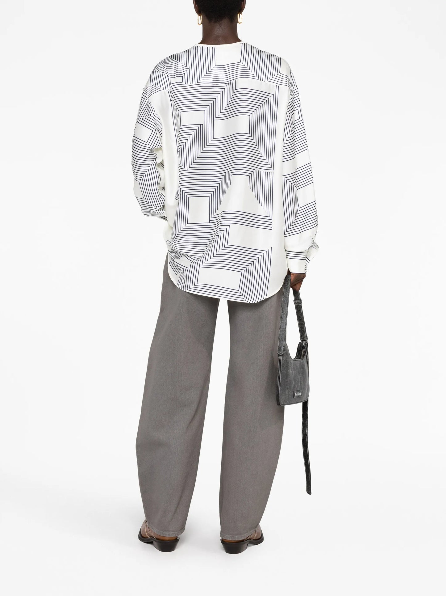 striped satin shirt
