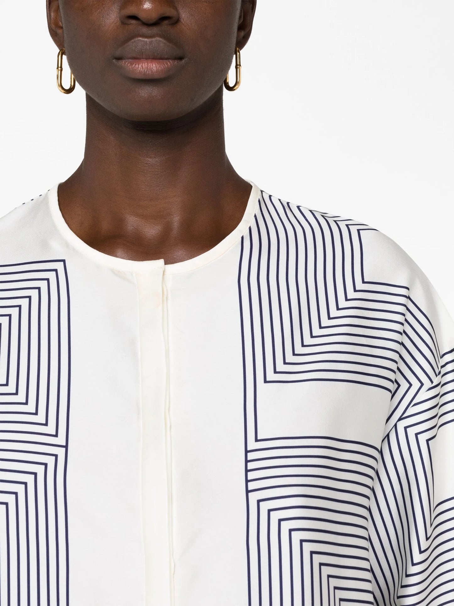 striped satin shirt