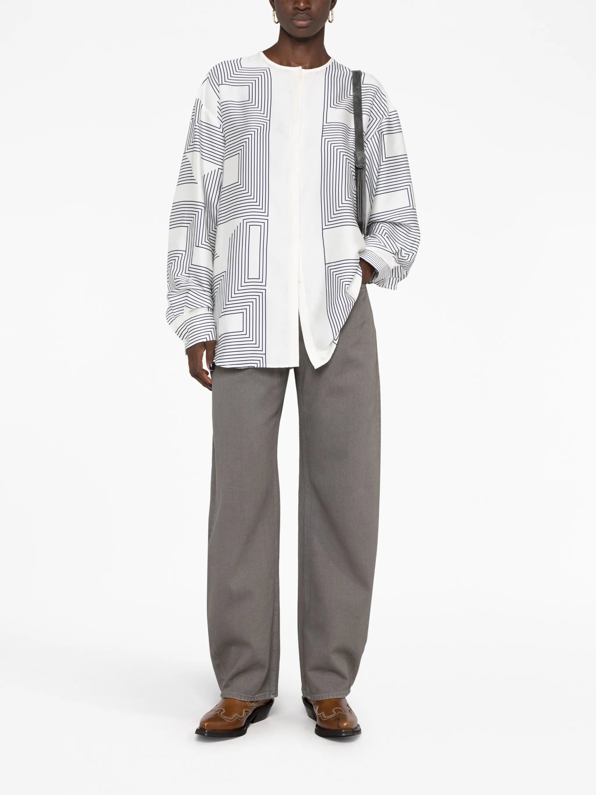 striped satin shirt