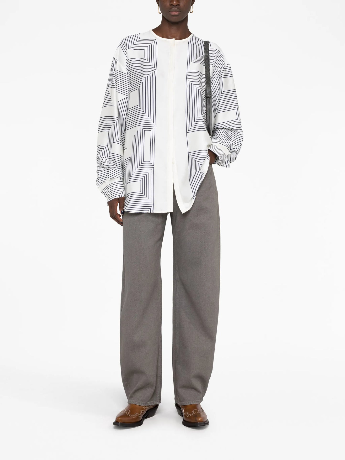 striped satin shirt