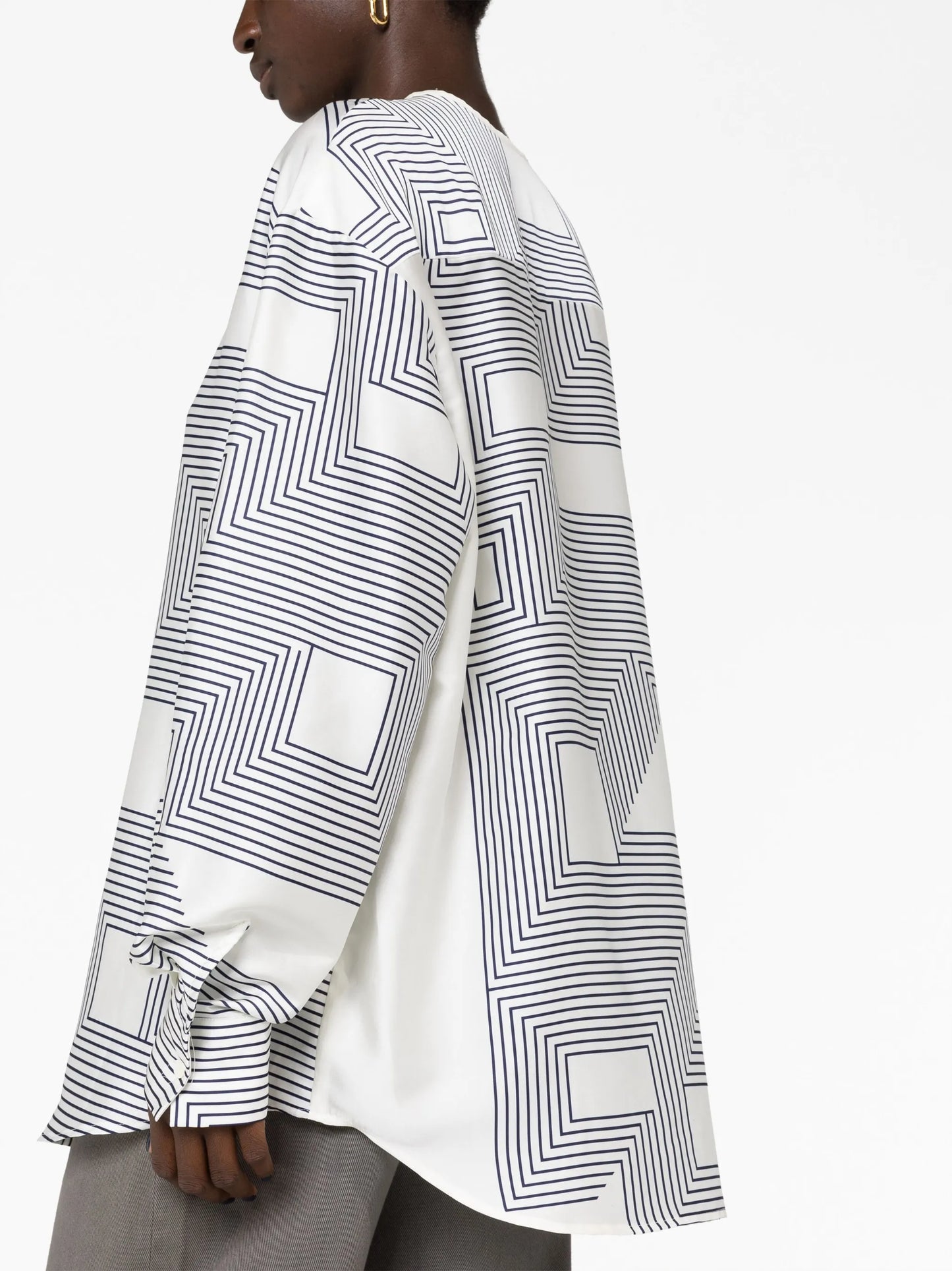 striped satin shirt
