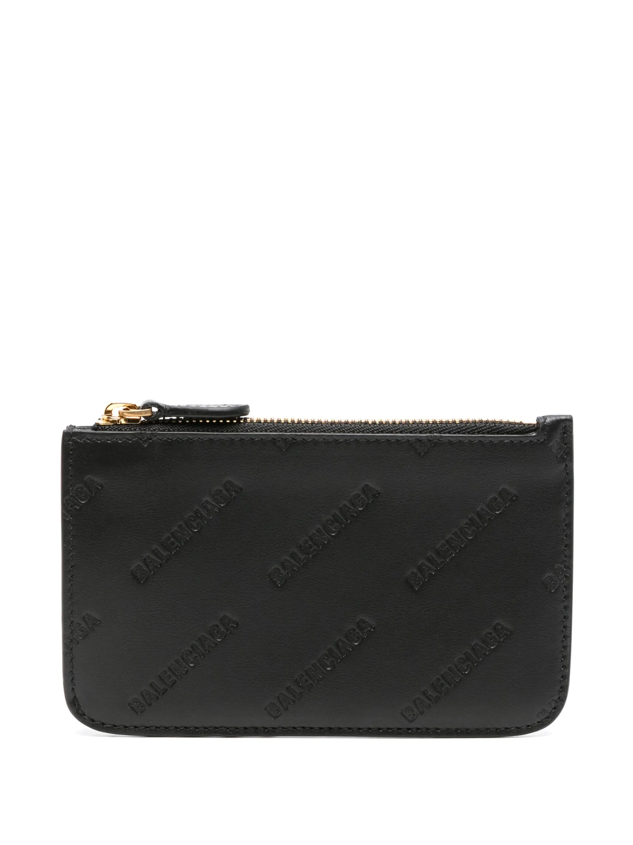 logo-debossed leather cardholder