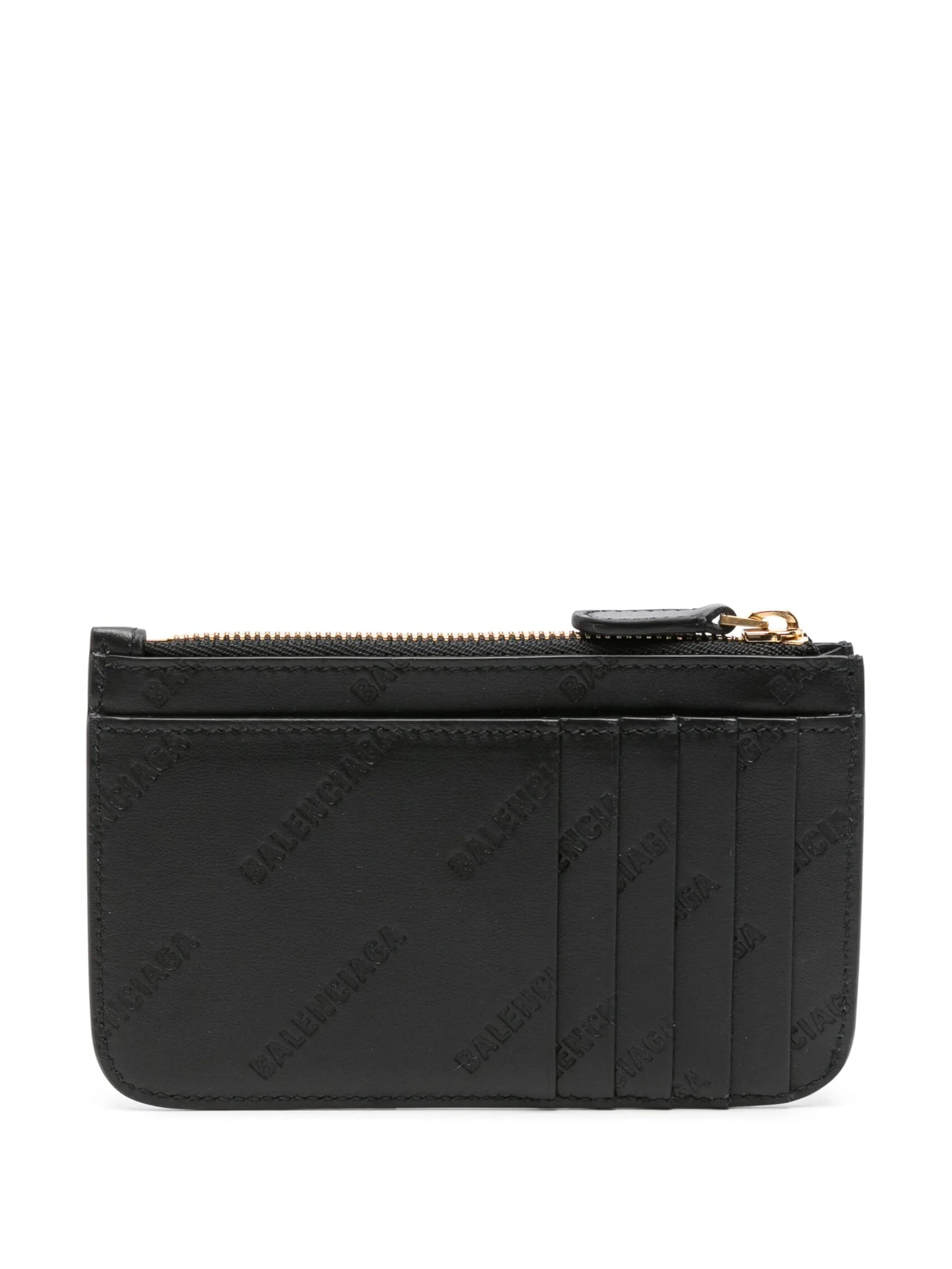 logo-debossed leather cardholder