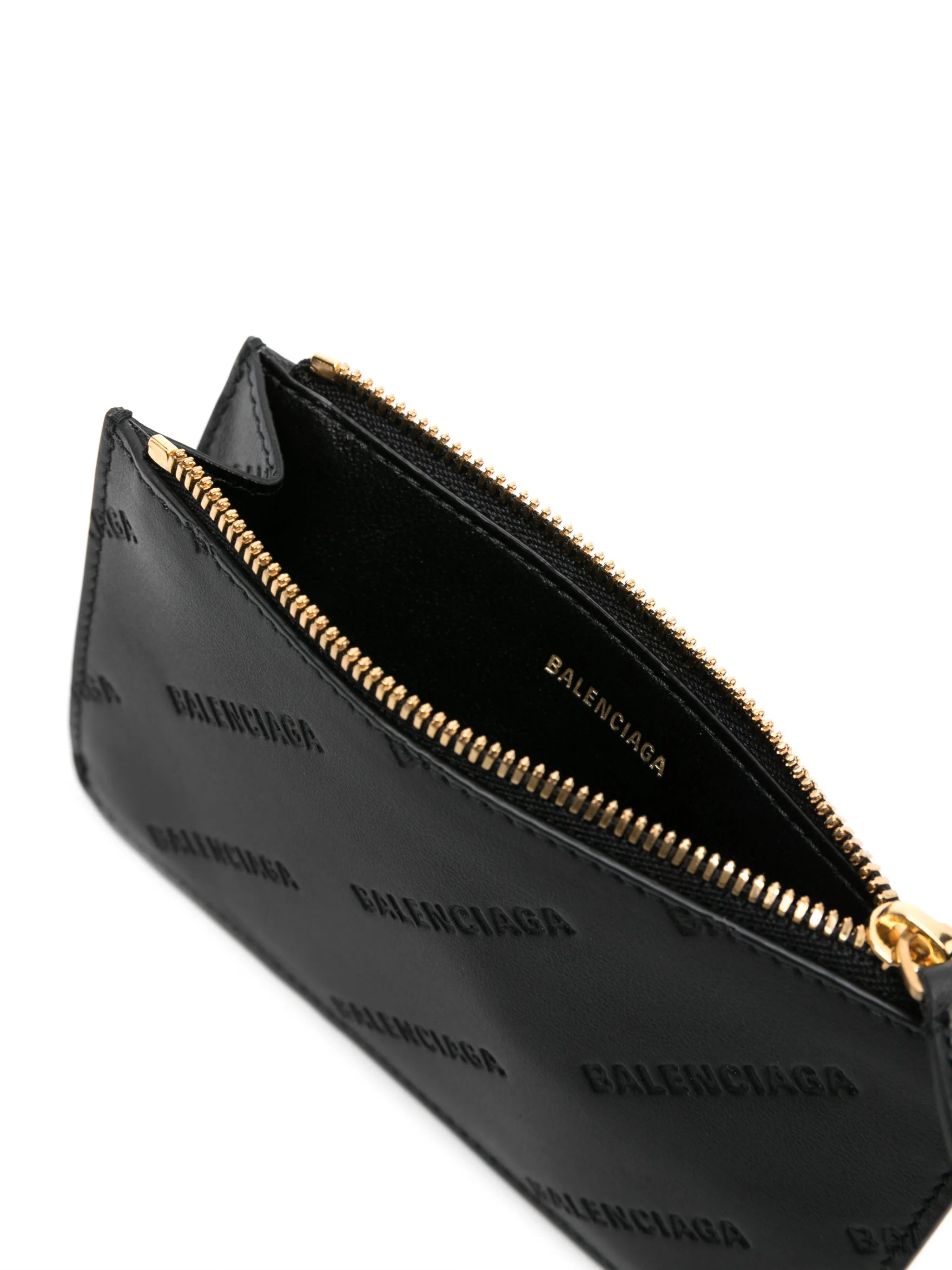 logo-debossed leather cardholder