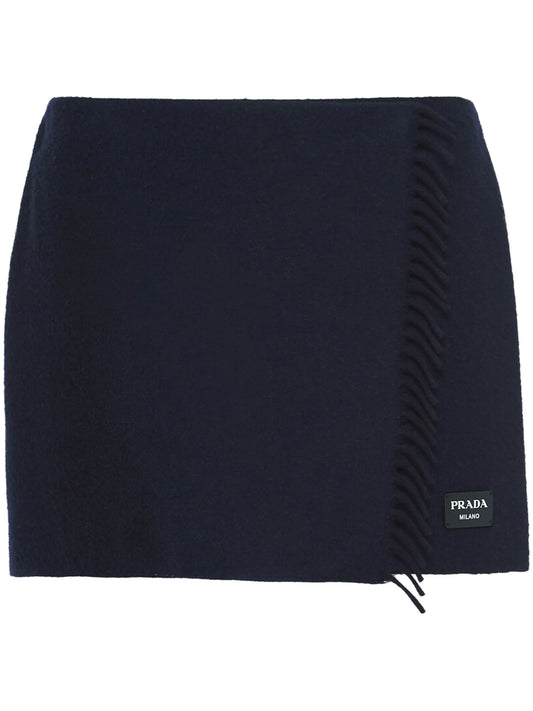 wraparound cashmere miniskirt