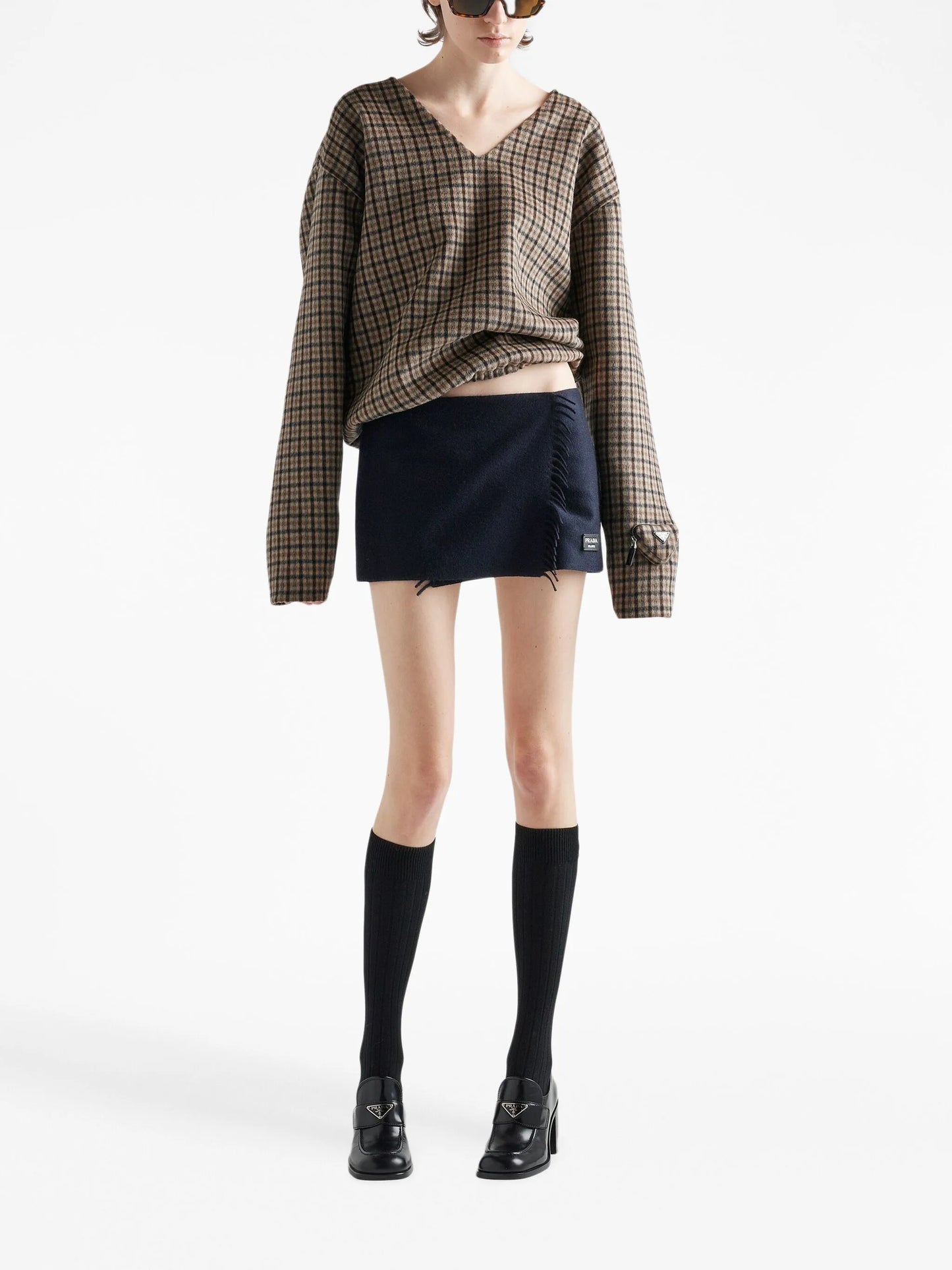 wraparound cashmere miniskirt