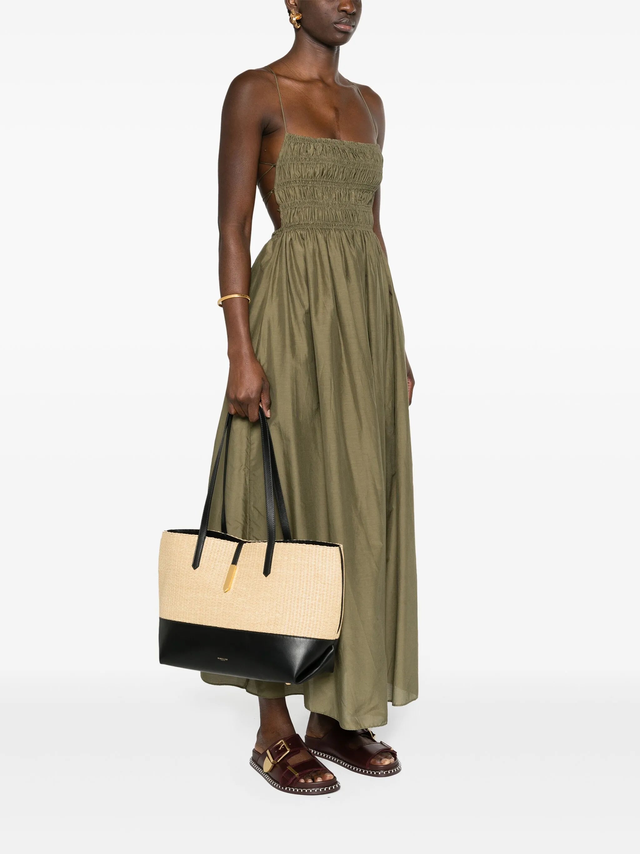 Tokyo woven-raffia tote bag