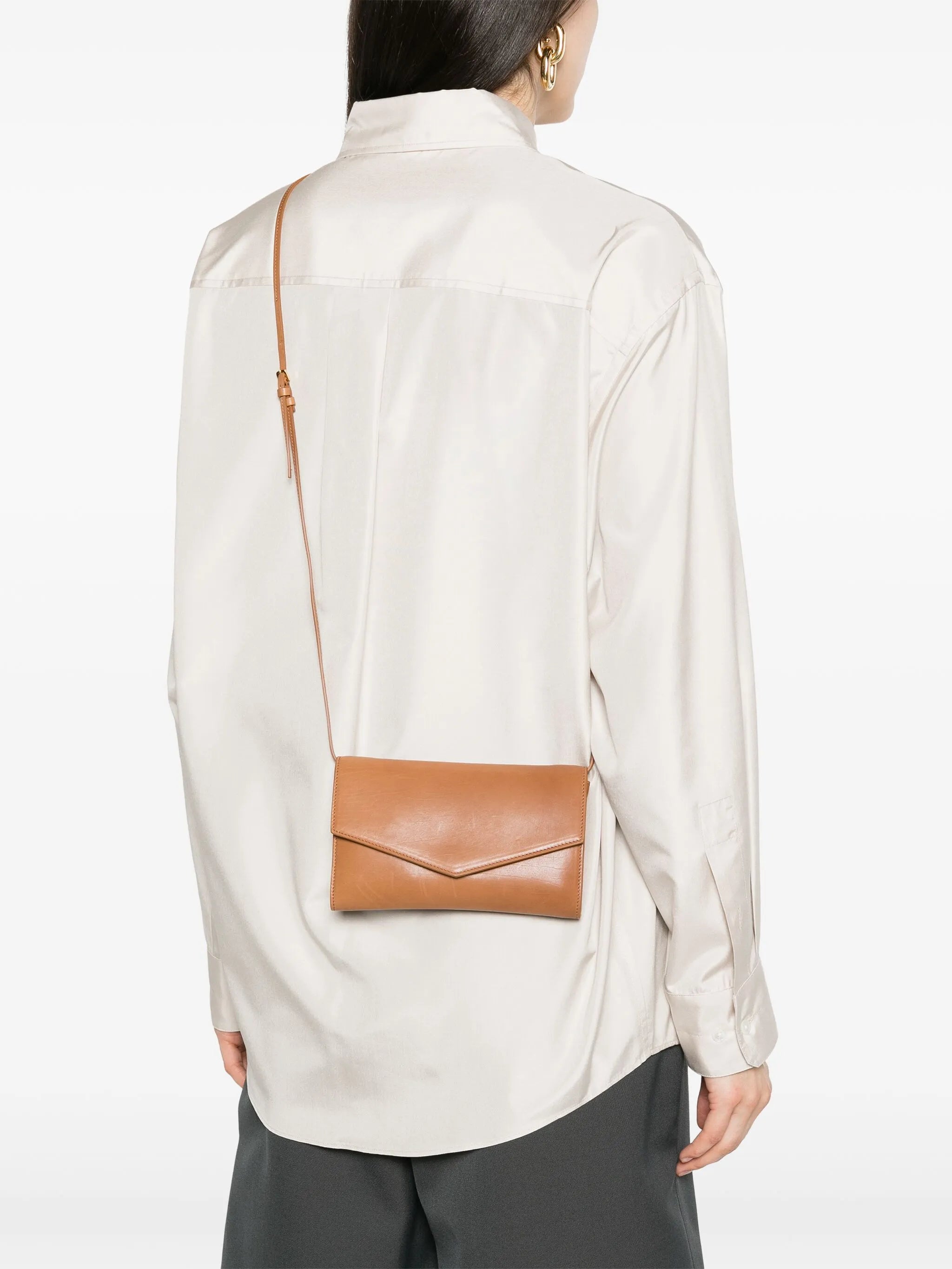 Envelope leather crossbody bag