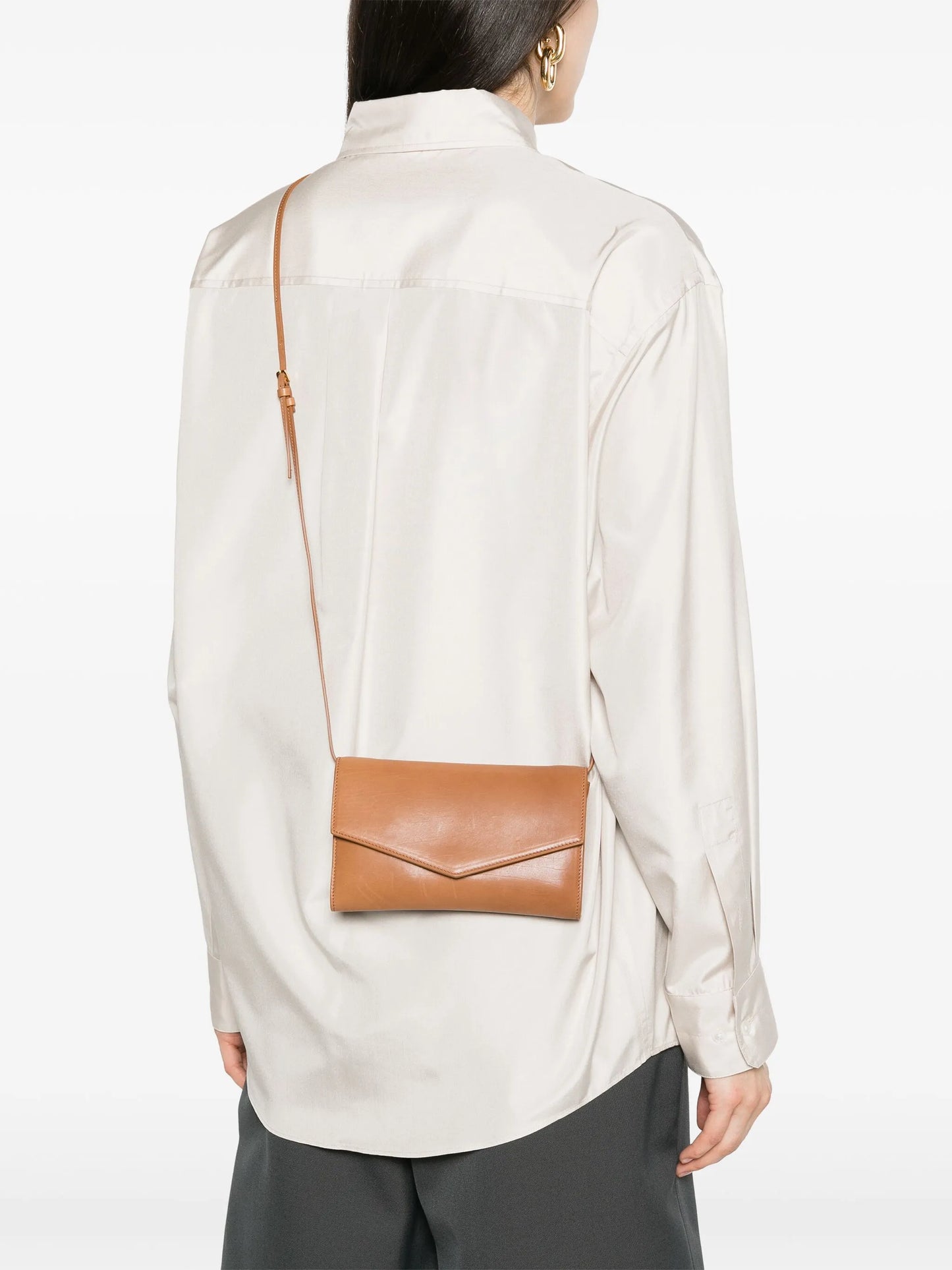 Envelope leather crossbody bag