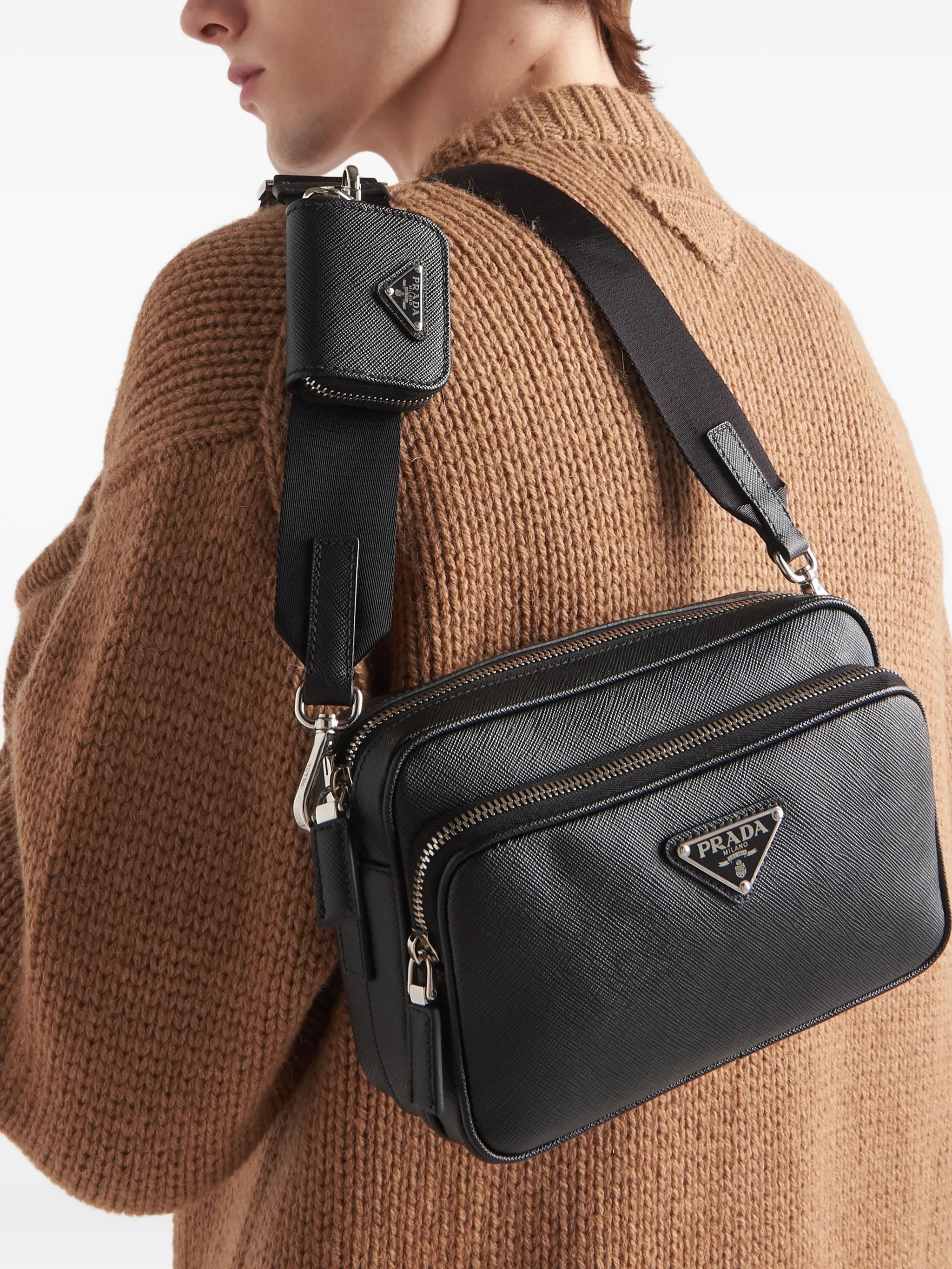 Saffiano leather shoulder bag