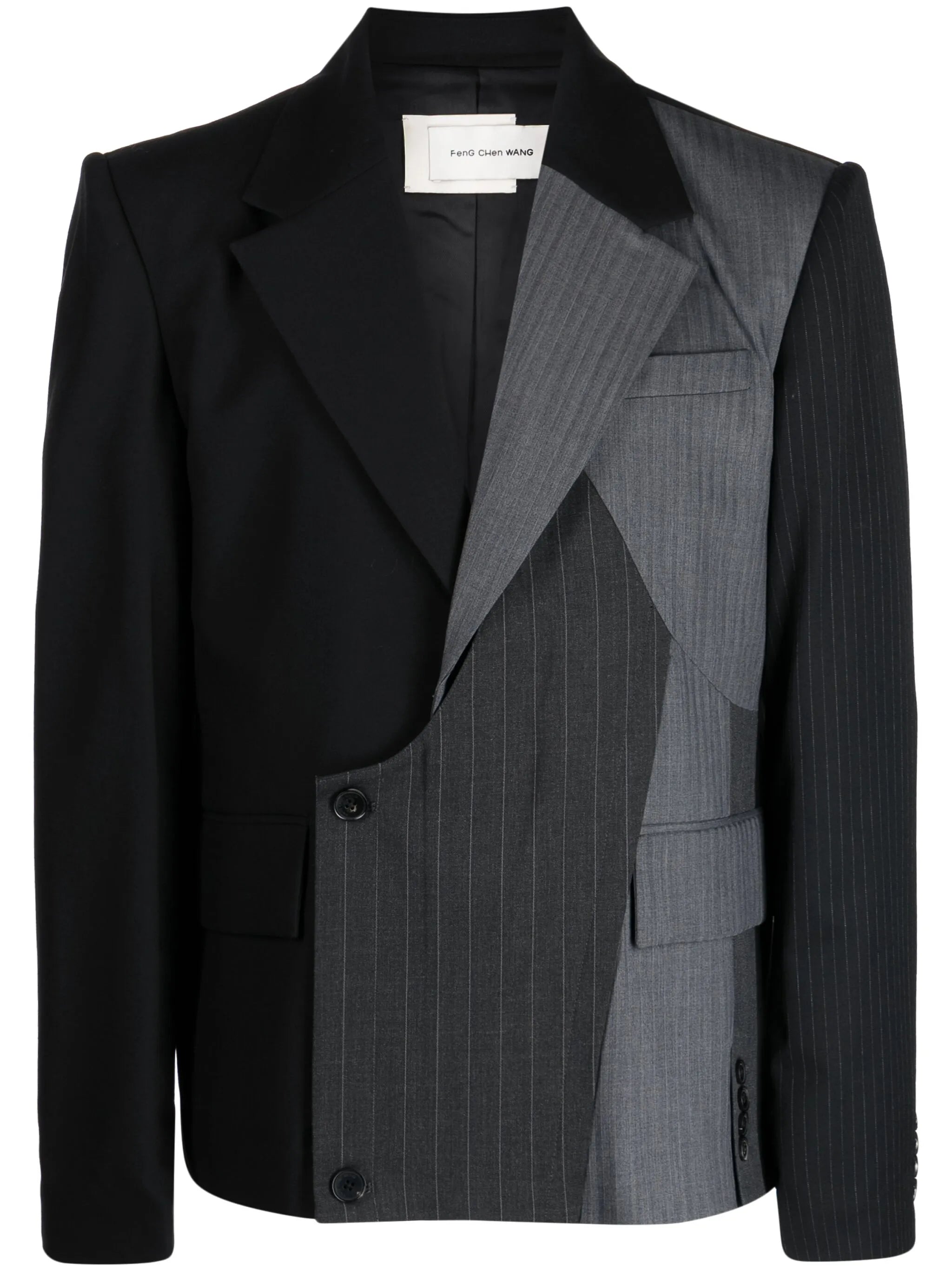 asymmetric wool blazer