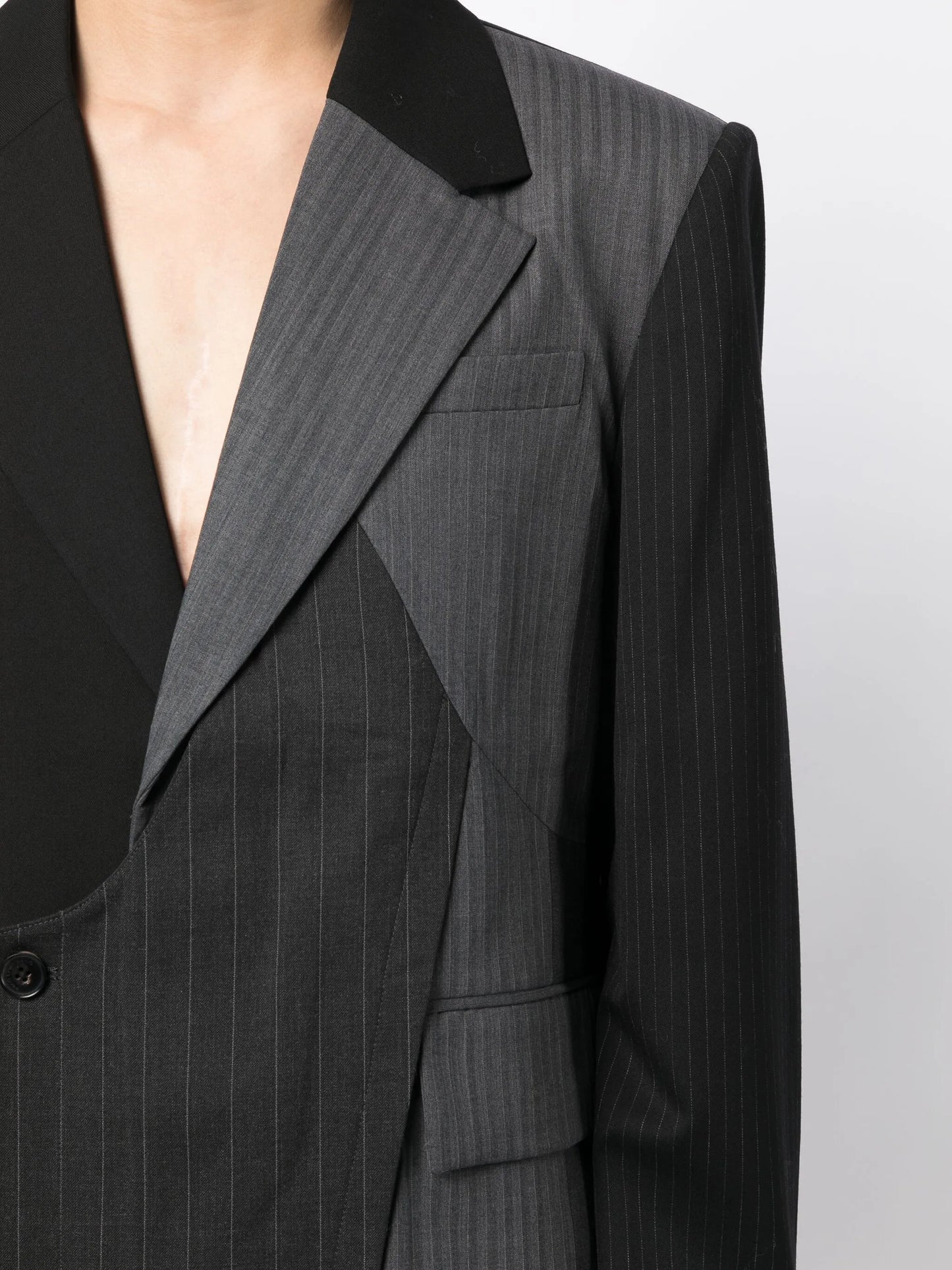 asymmetric wool blazer