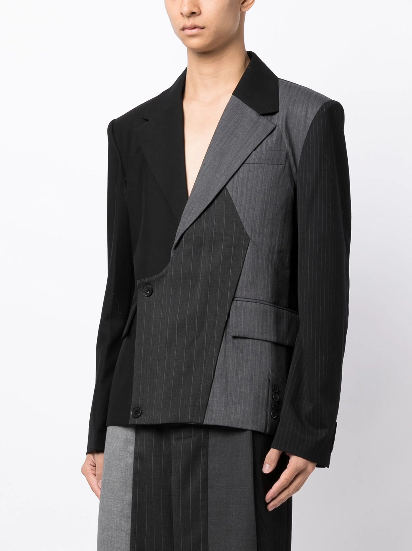asymmetric wool blazer