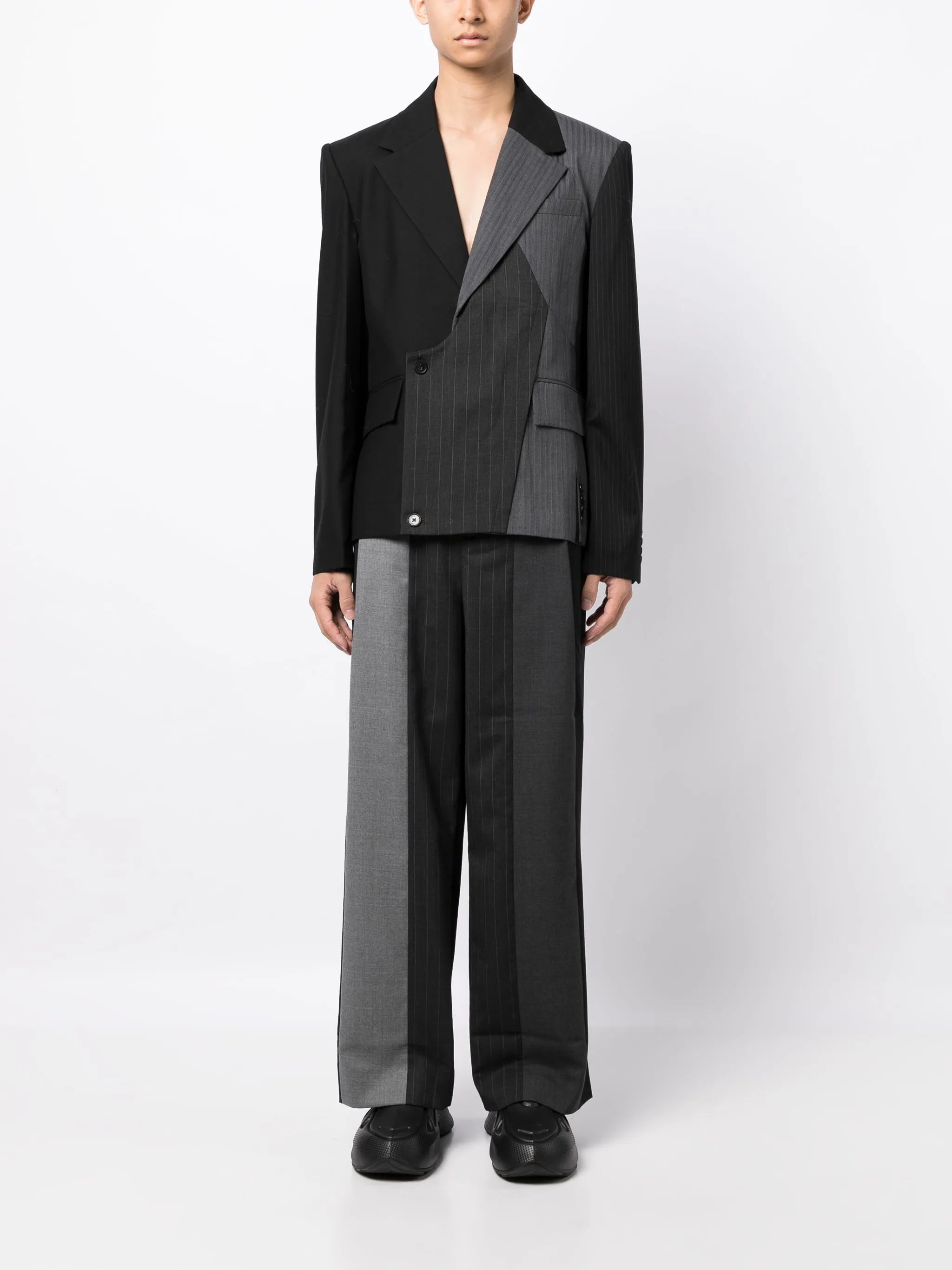 asymmetric wool blazer