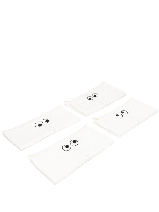embroidered-motif linen napkins (set of four)