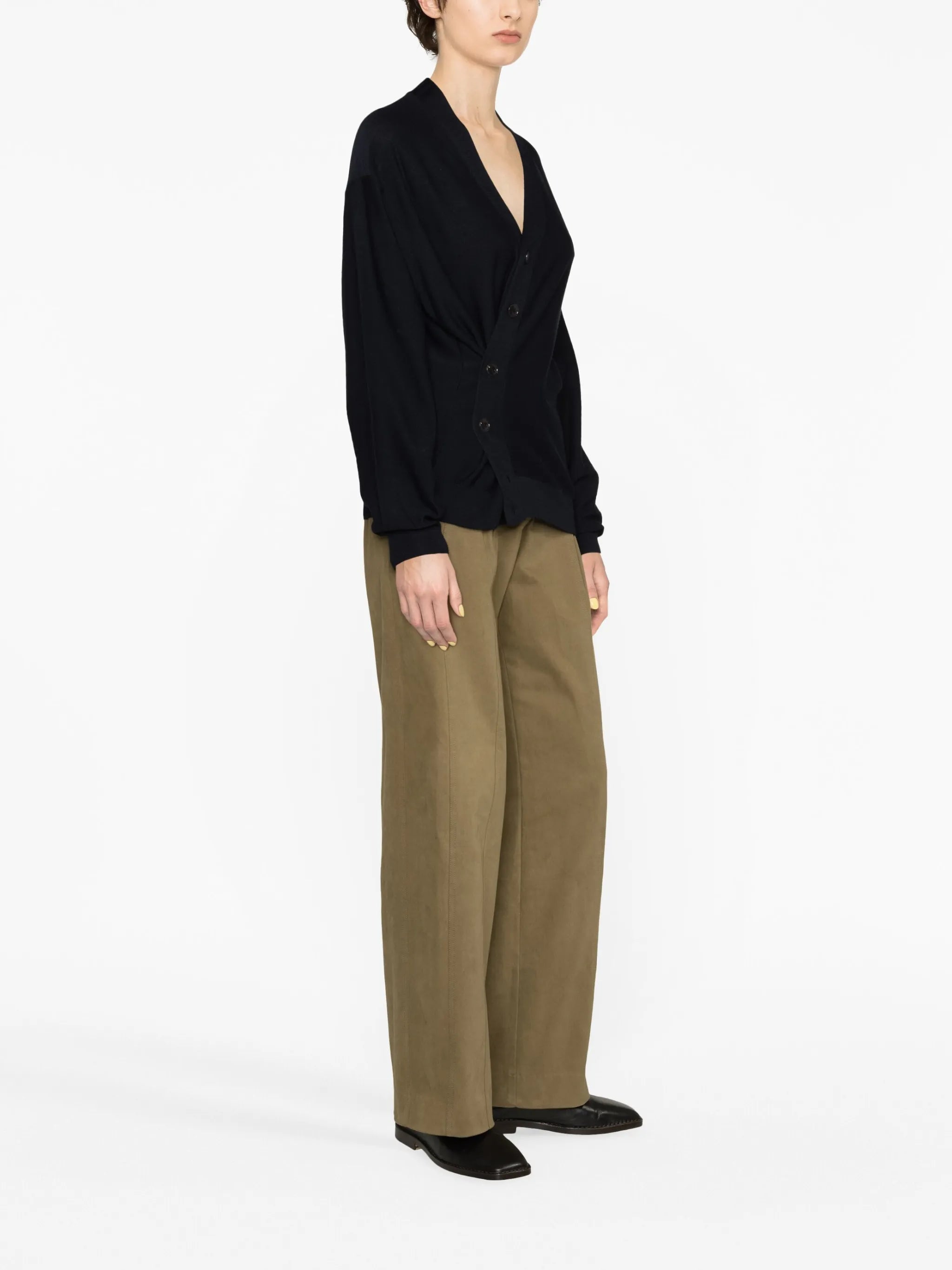 V-neck wool-blend cardigan
