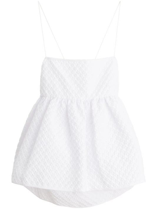 Selena matelassé cotton blend top
