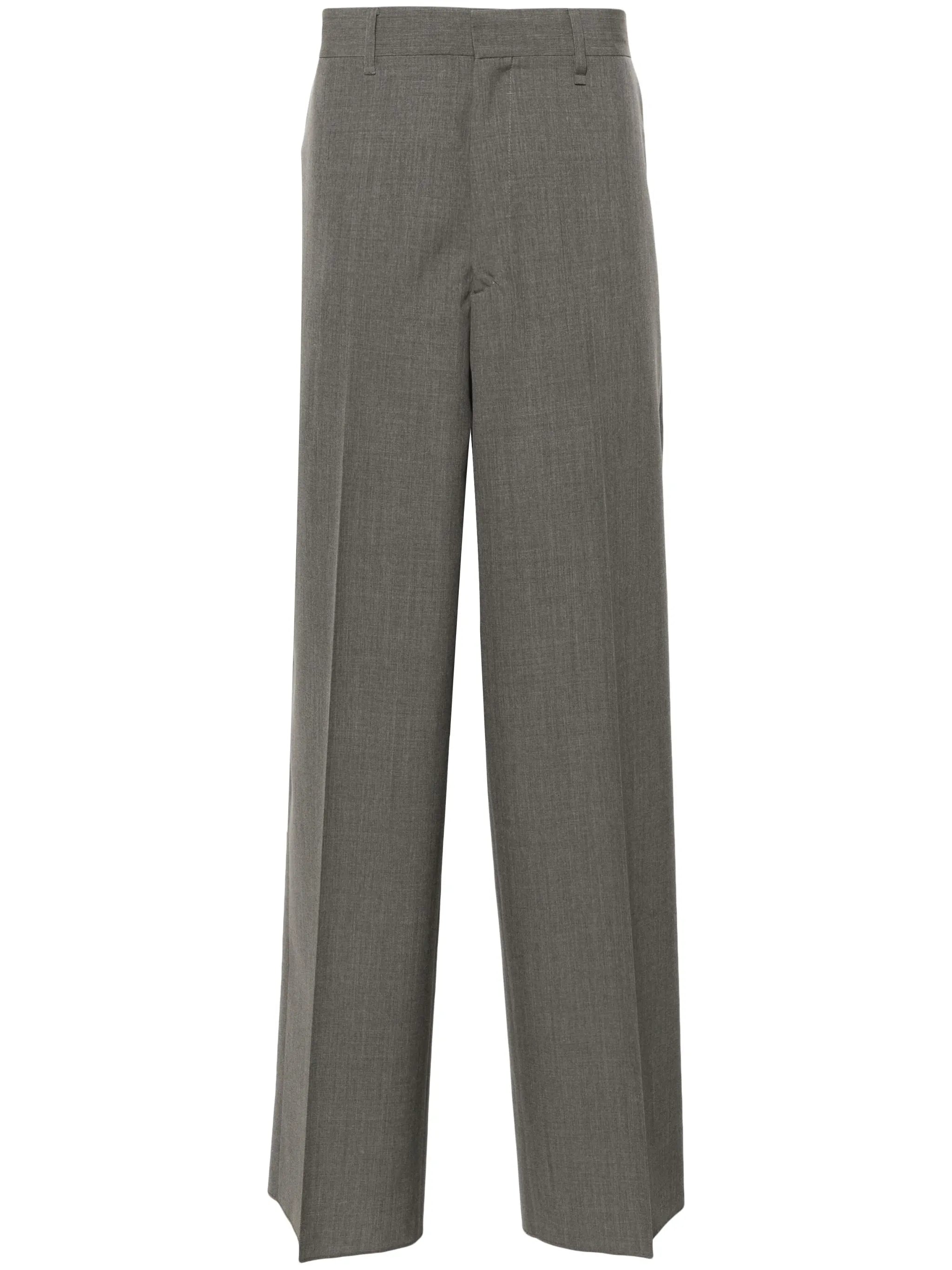 wide-leg wool trousers