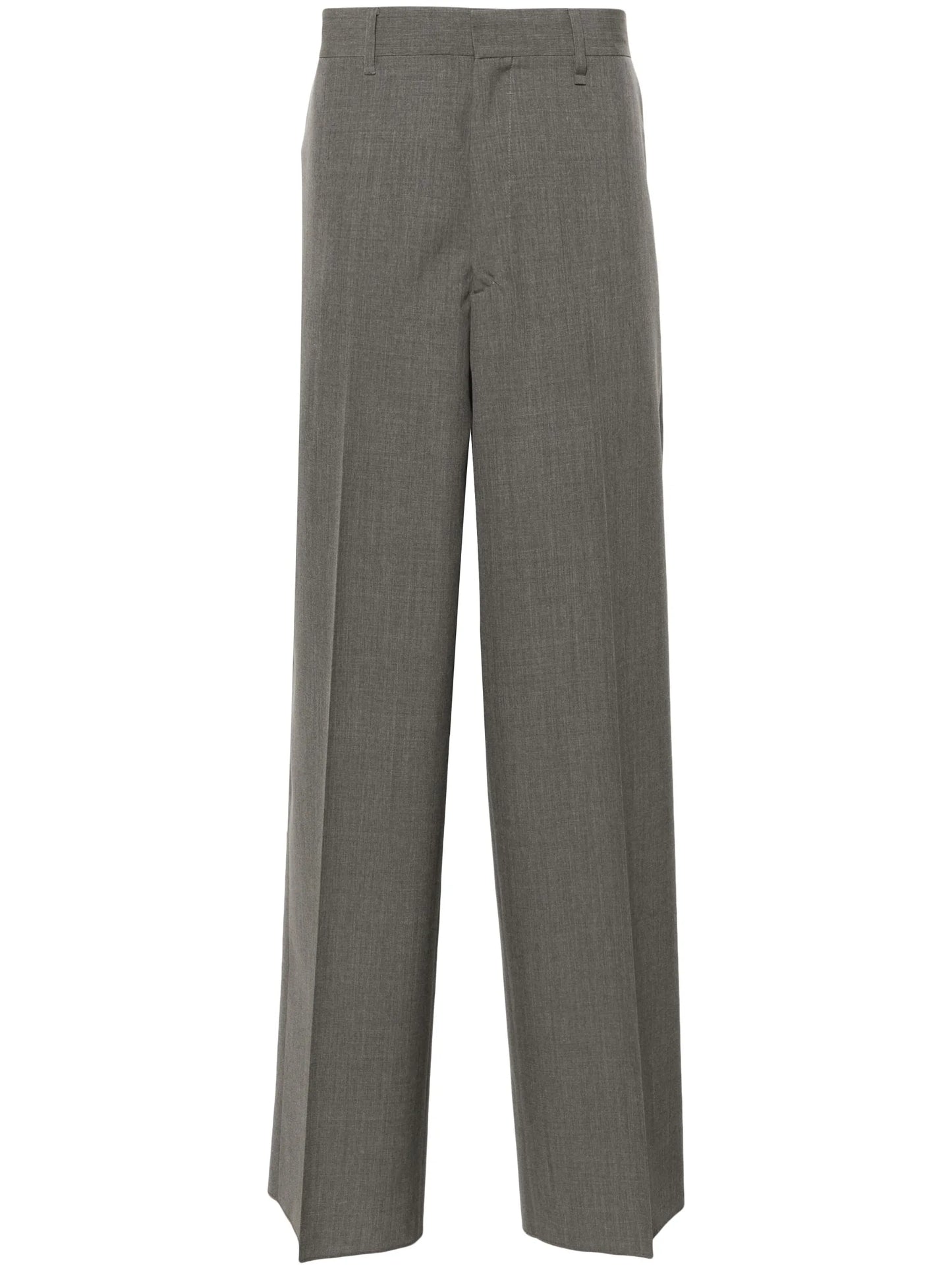 wide-leg wool trousers