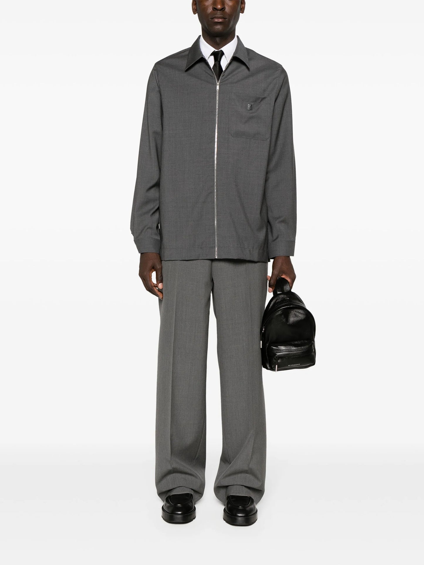 wide-leg wool trousers