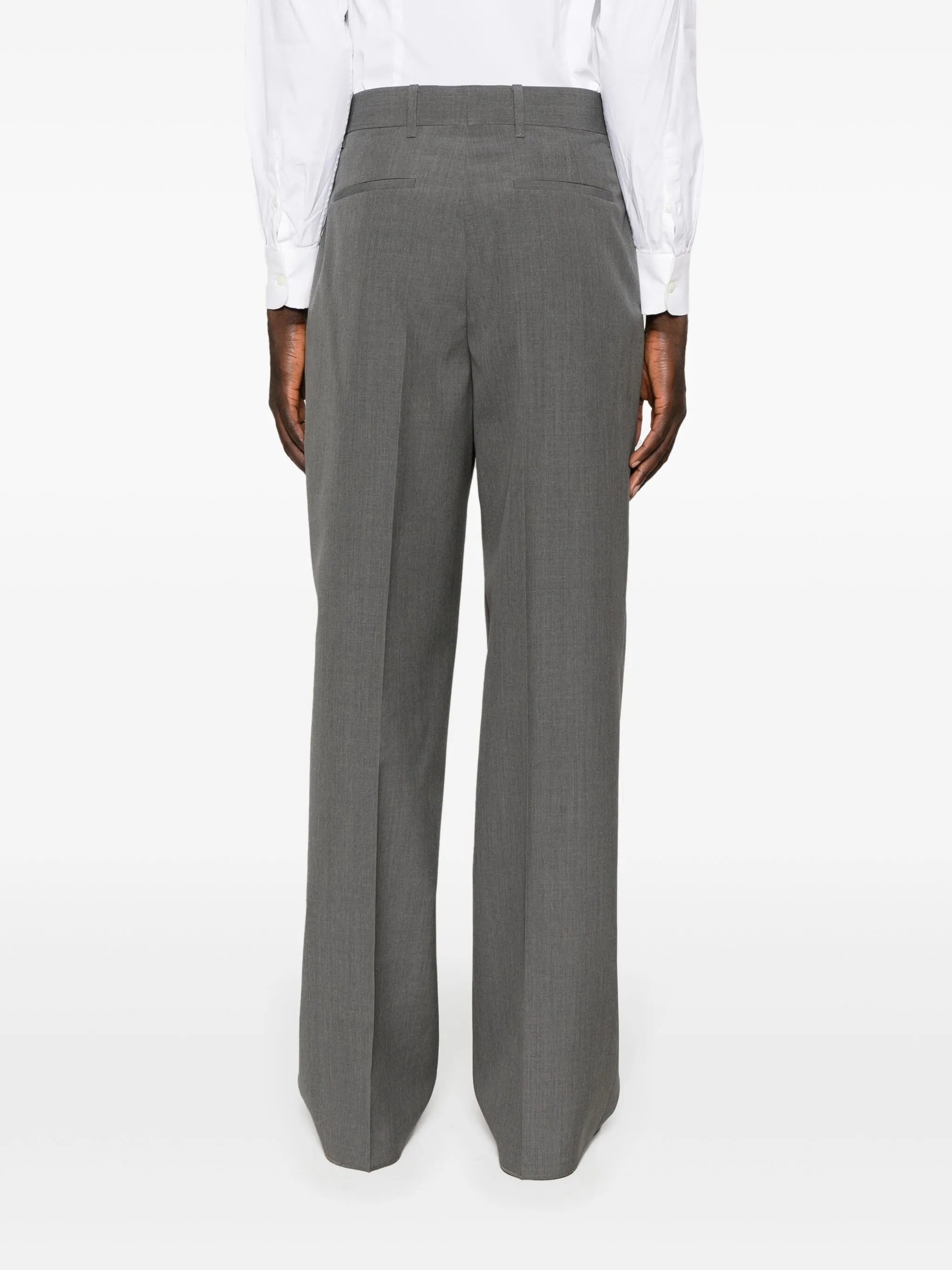 wide-leg wool trousers