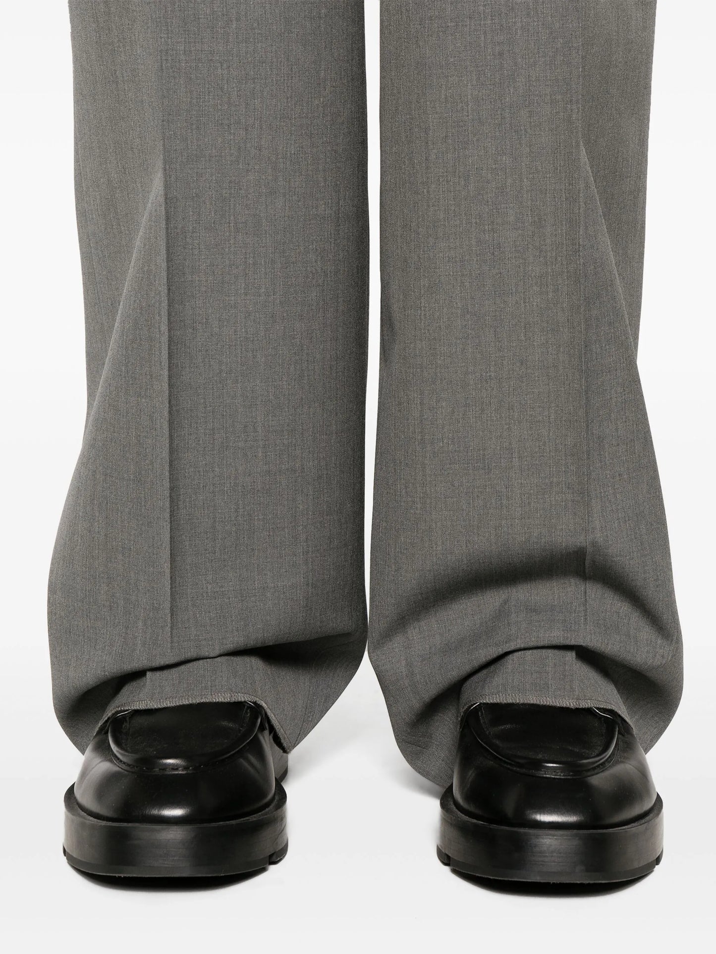 wide-leg wool trousers