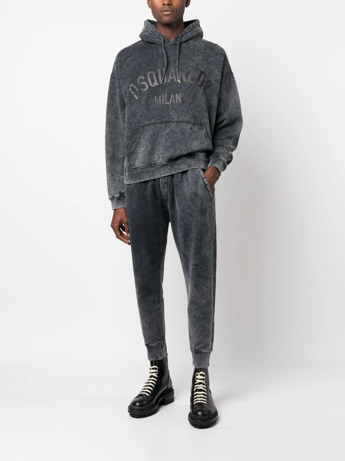 logo-print cotton hoodie