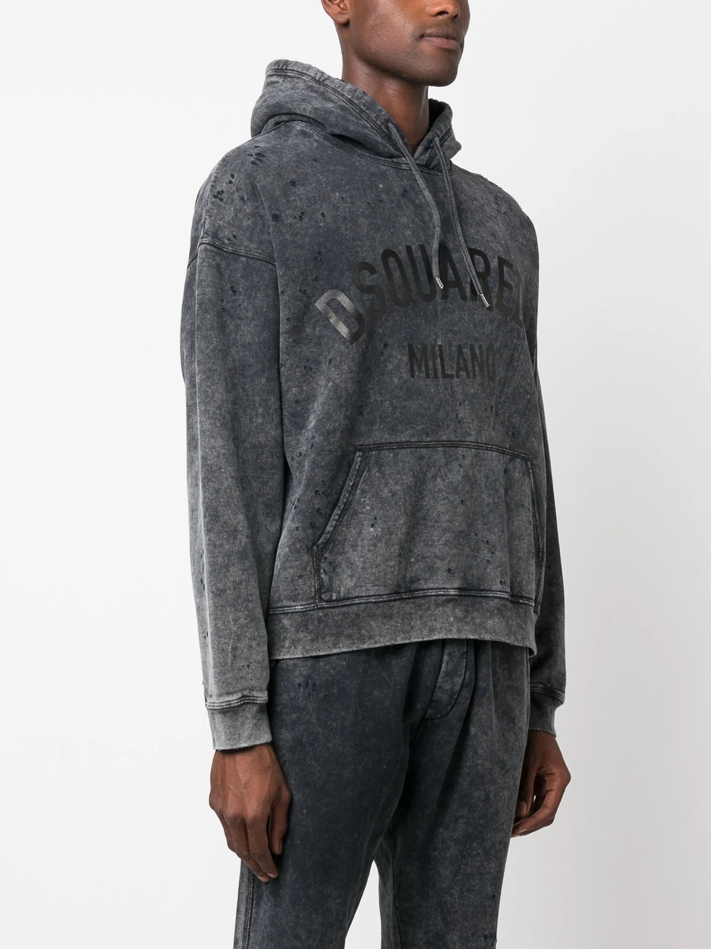 logo-print cotton hoodie