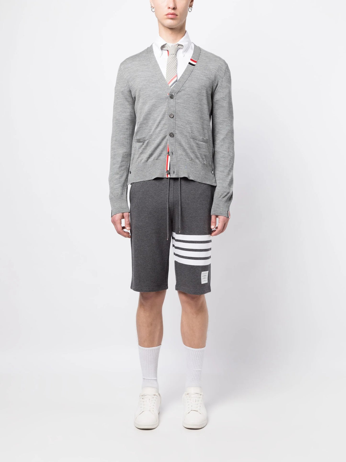 4-Bar cotton track shorts