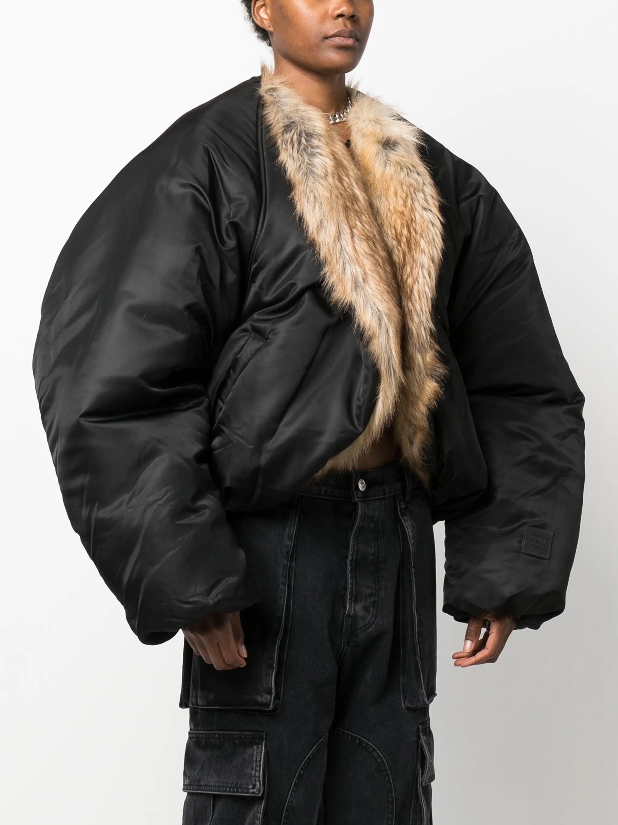 fur-lined puffer jacket