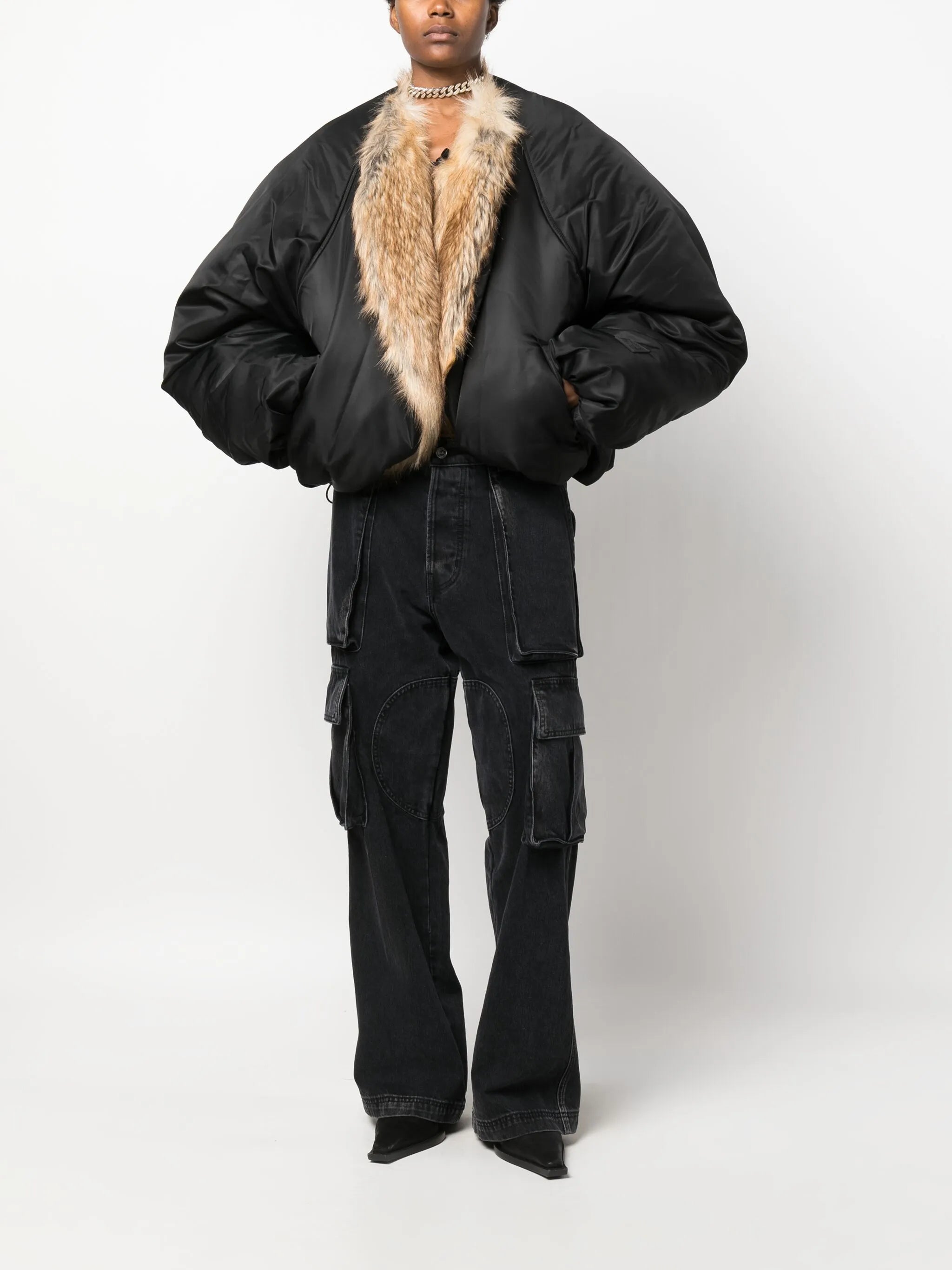 fur-lined puffer jacket